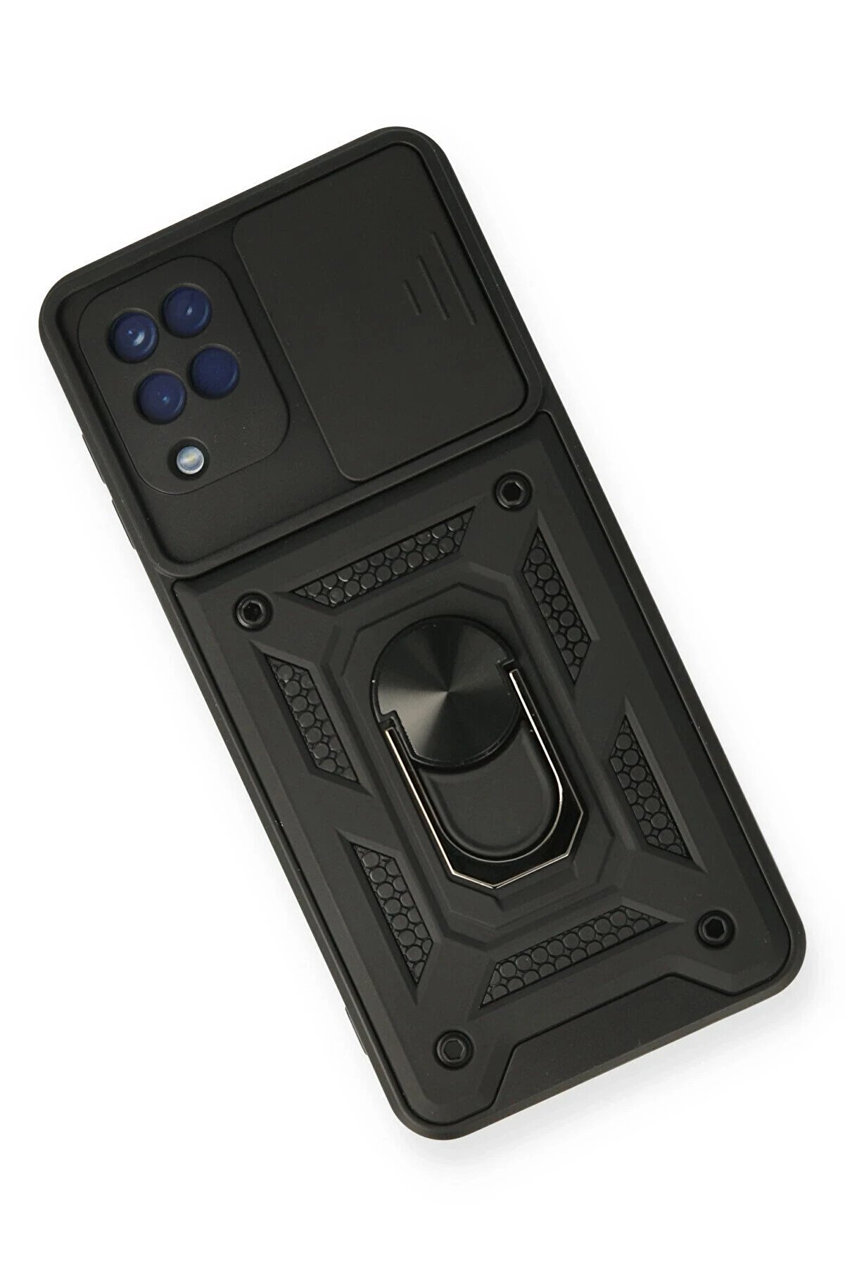 Samsung Galaxy A12 Kılıf Pars Lens Y&uuml;z&uuml;kl&uuml; Si̇li̇kon - Si̇yah - Dropx5195-6396