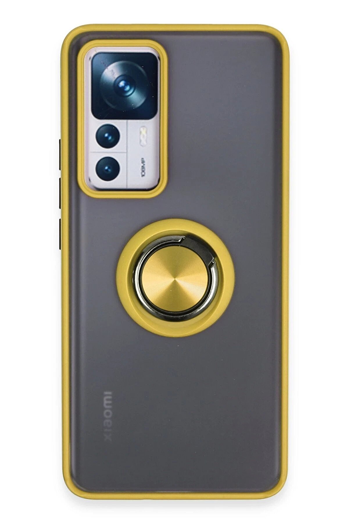 CepteToptan Xiaomi Mi 12T Pro Kılıf Montreal Yüzüklü Silikon Kapak - Sarı - DROPX9979-1648