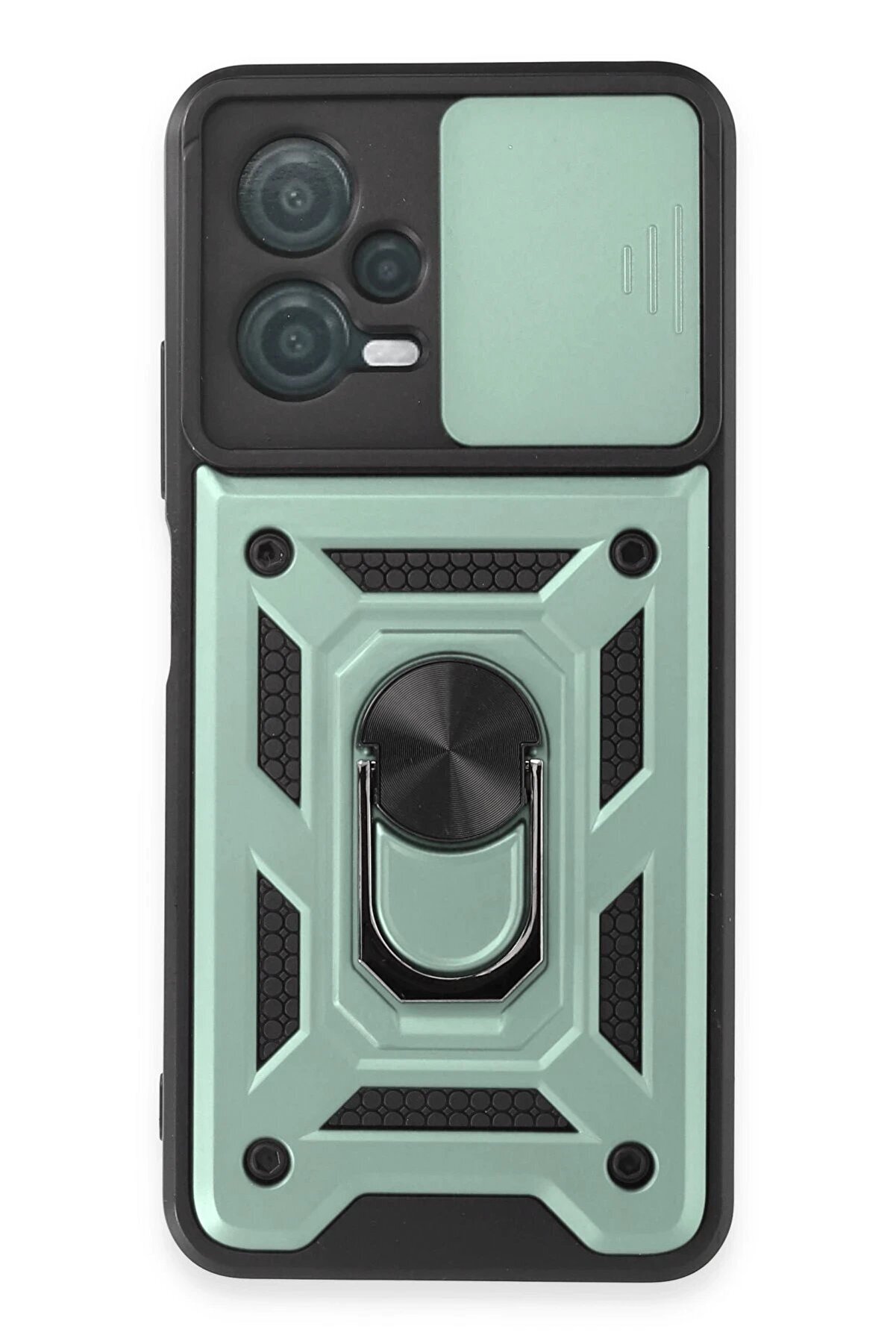 CepteToptan Xiaomi Redmi Note 12 5G Kılıf Pars Lens Yüzüklü Silikon - Yeşil - DROPX3220-4189