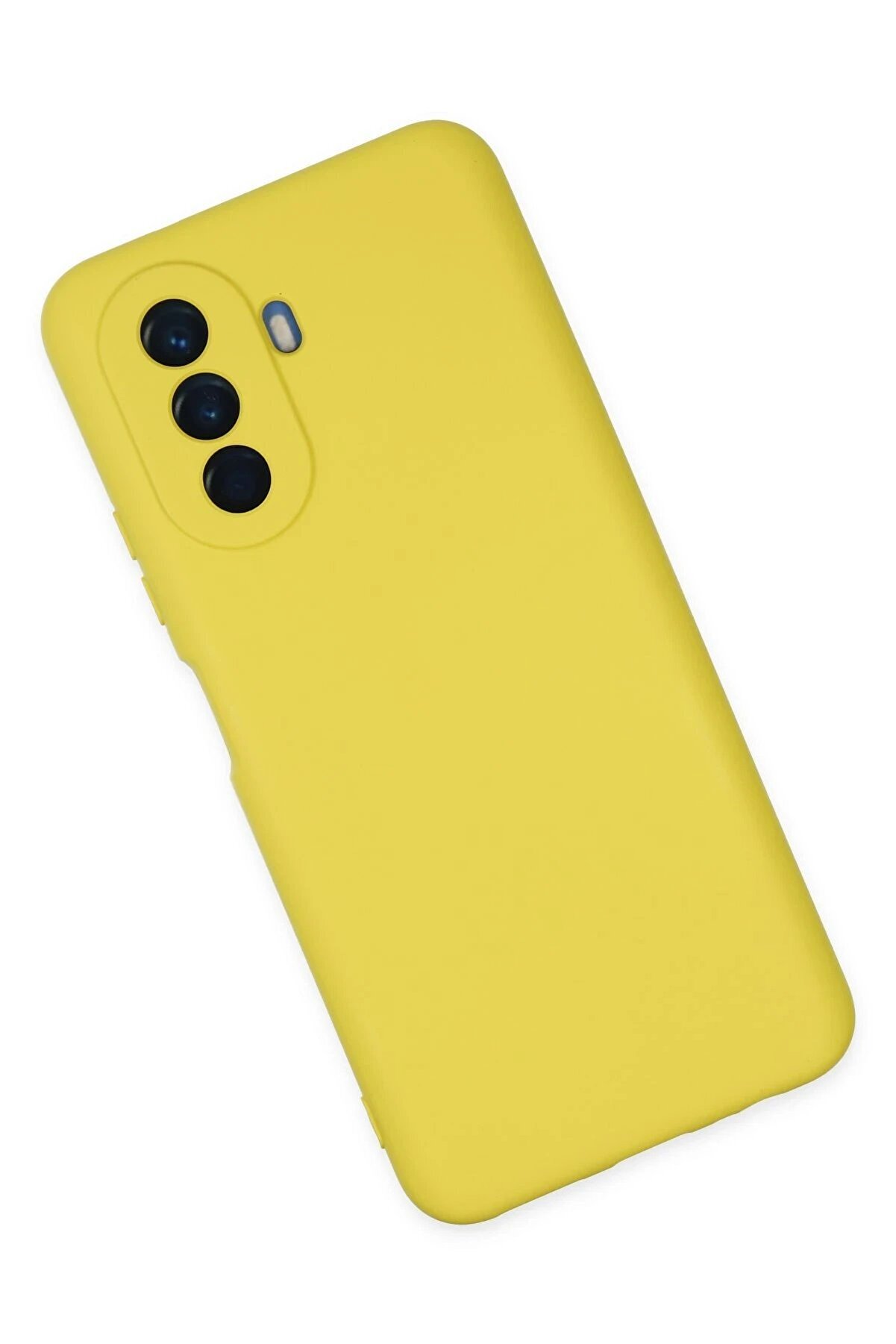 Huawei̇ Nova Y70 Kılıf Nano İ&ccedil;i̇ Kadi̇fe Si̇li̇kon - Sarı - Dropx8323-6855