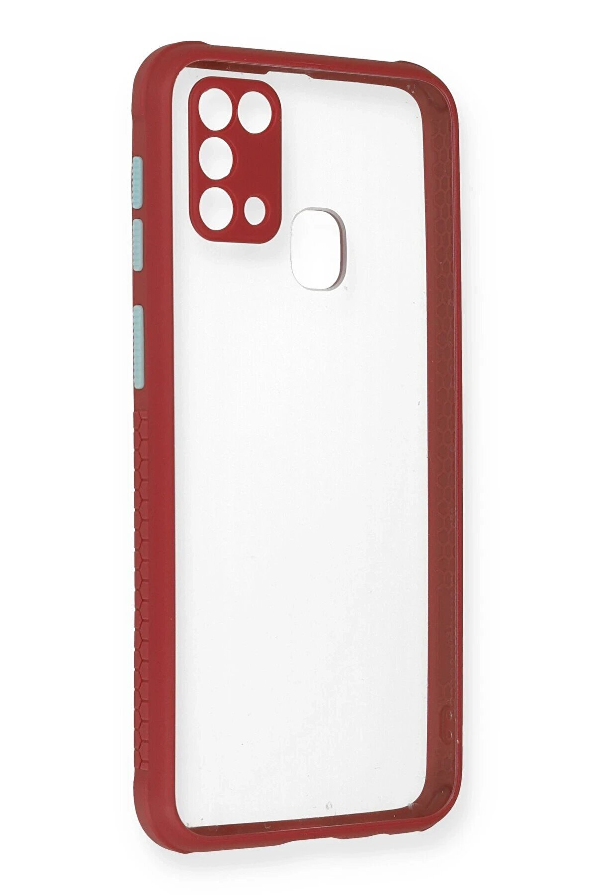 CepteToptan Samsung Galaxy M31 Kılıf Miami Şeffaf Silikon - Fuşya - DROPX5865-9692