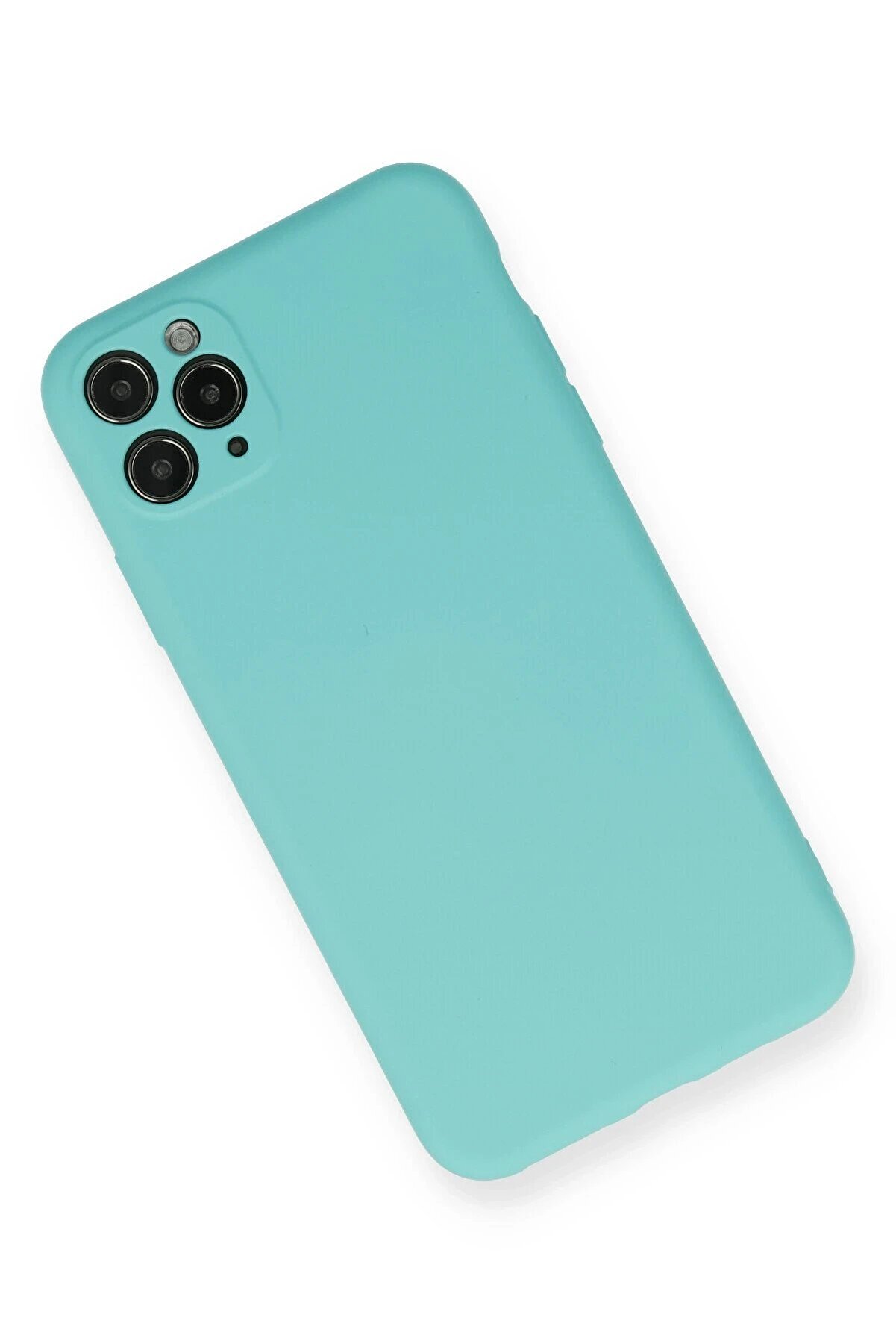 İphone 11 Pro Max Kılıf Nano İ&ccedil;i̇ Kadi̇fe Si̇li̇kon - Turkuaz - Dropx1414-6599