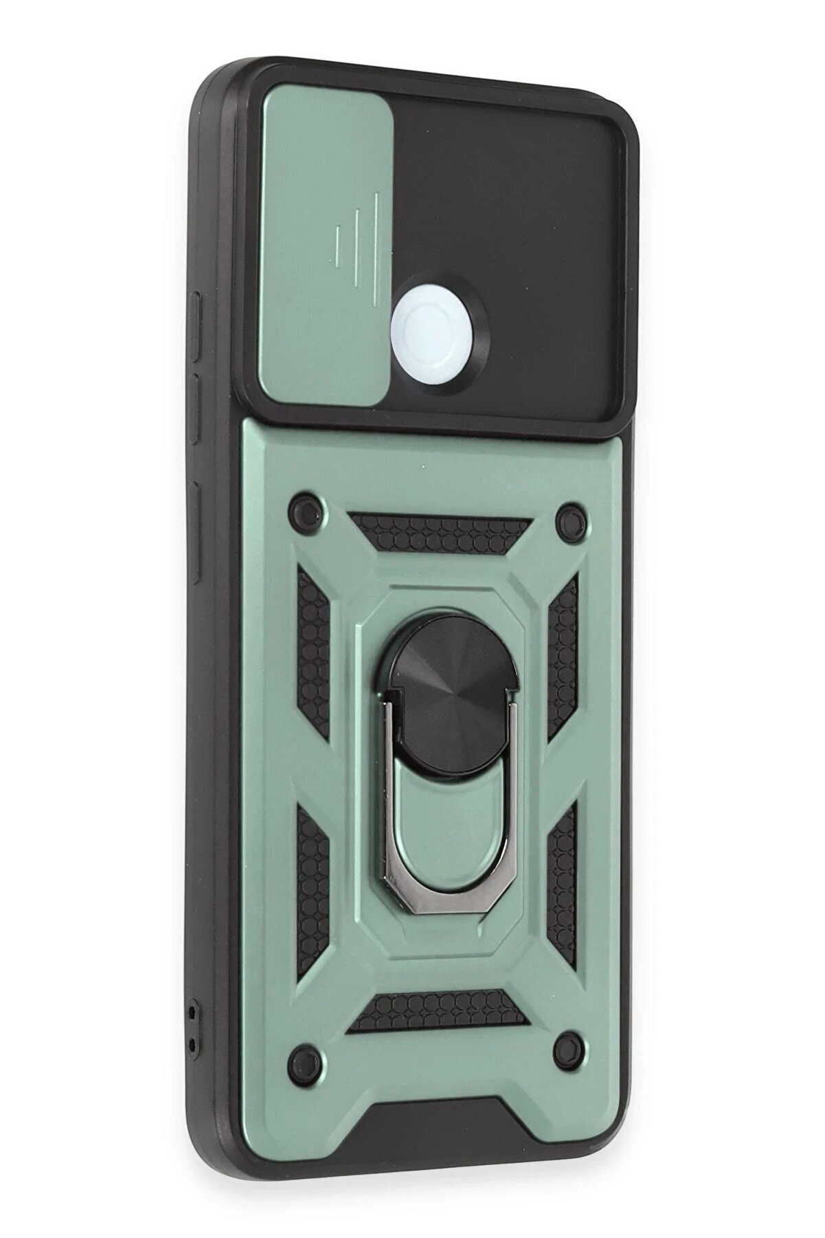 Xi̇aomi̇ Redmi̇ 12C Kılıf Pars Lens Yüzüklü Si̇li̇kon - Yeşi̇l - Dropx8466-7334