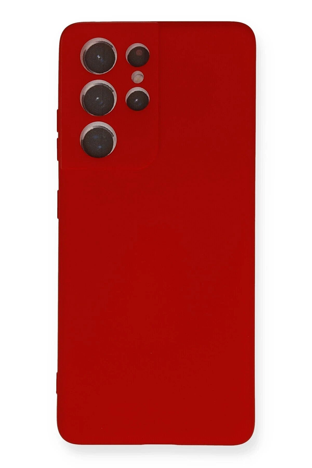 CepteToptan Samsung Galaxy S21 Ultra Kılıf Nano i&ccedil;i Kadife Silikon - Kırmızı - DROPX7875-7674