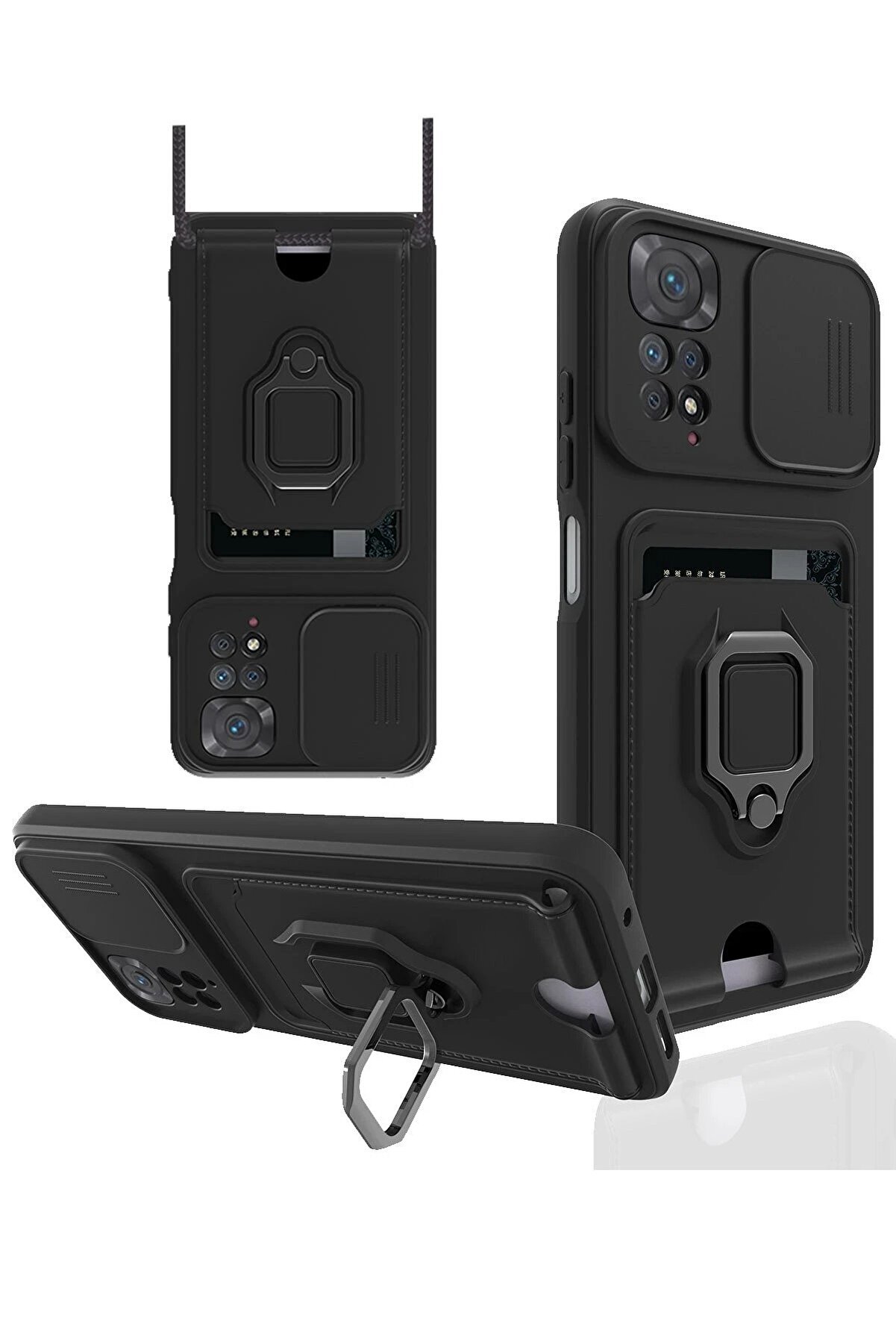 CepteToptan Xiaomi Redmi Note 11 Pro Kılıf Zuma Kartvizitli Y&uuml;z&uuml;kl&uuml; Silikon - Siyah - DROPX8288-7816