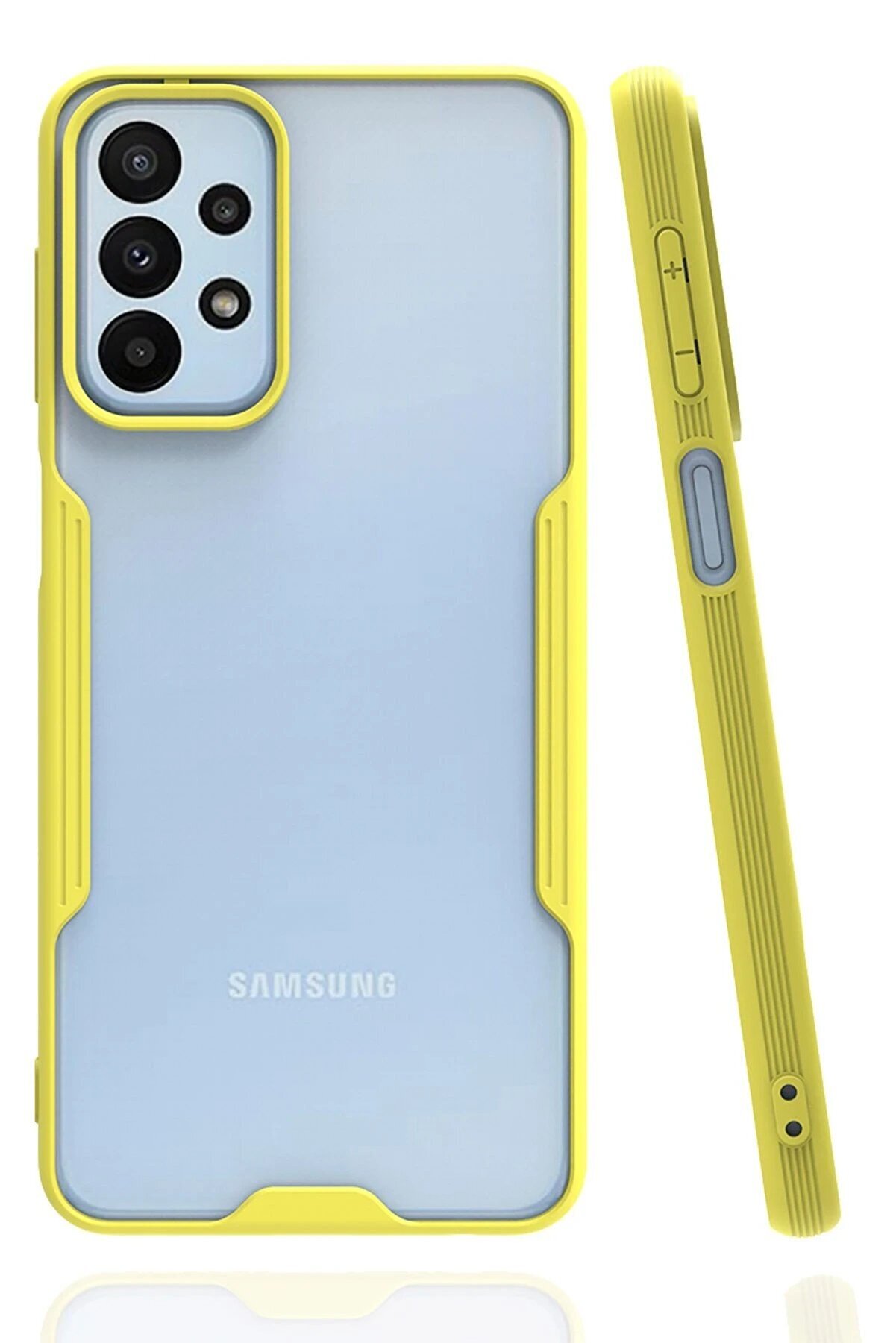 CepteToptan Samsung Galaxy A23 4G Kılıf Platin Silikon - Sarı - DROPX3583-1578