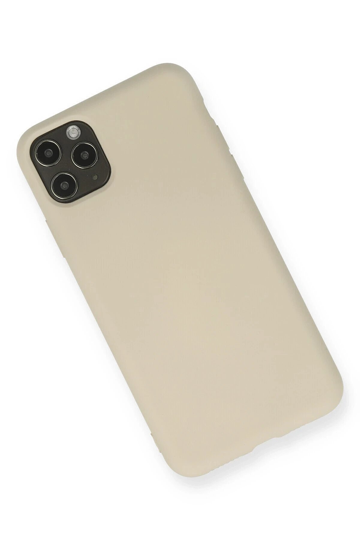 İphone 11 Pro Max Kılıf Nano İçi̇ Kadi̇fe Si̇li̇kon - Bej - Dropx6165-2239