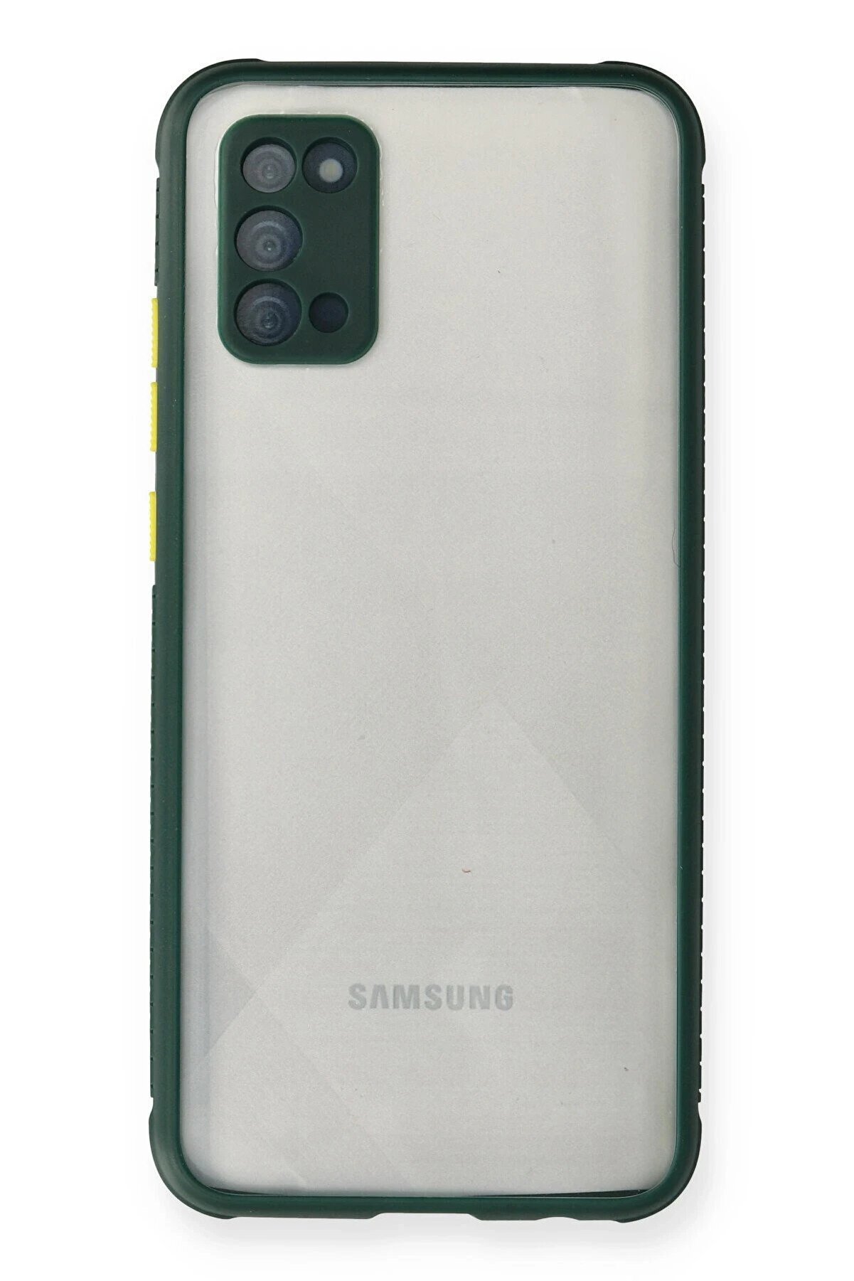CepteToptan Samsung Galaxy A02S Kılıf Miami Şeffaf Silikon - Koyu Yeşil - DROPX6081-8621