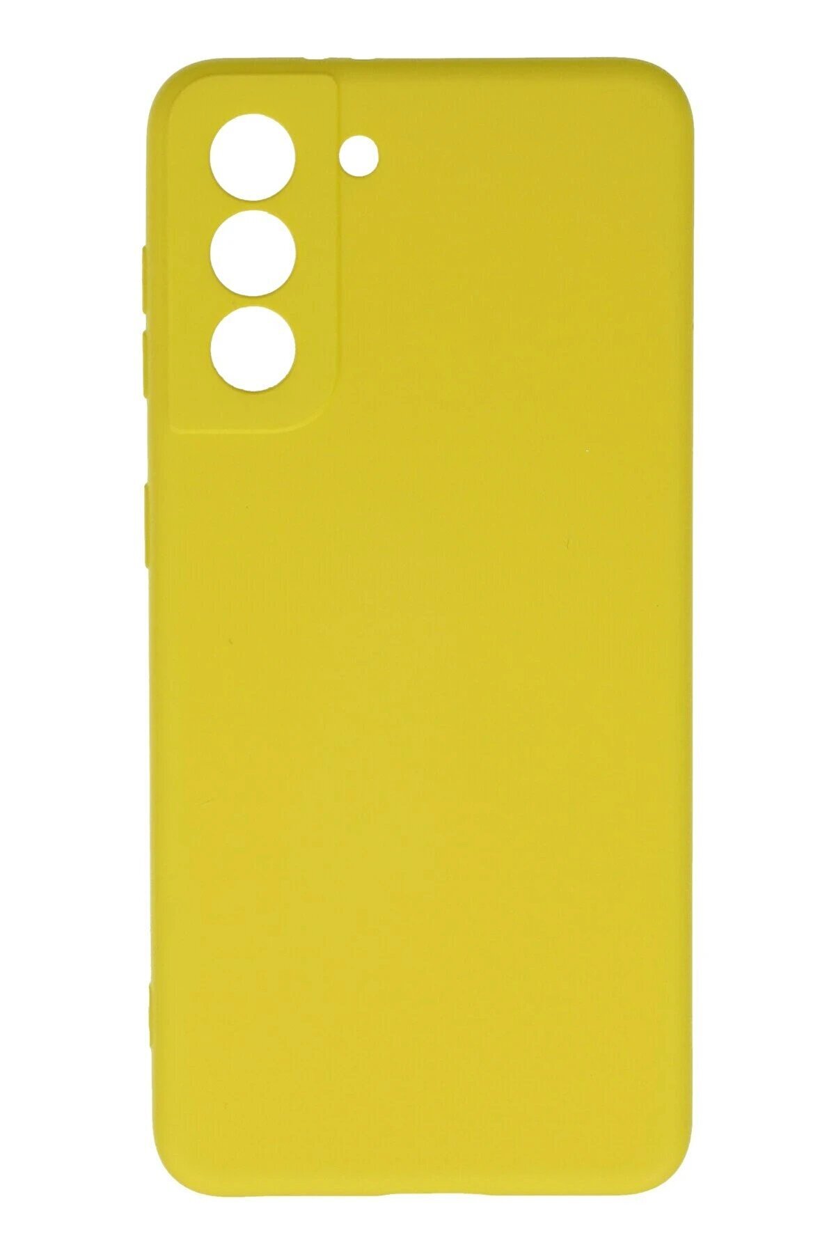 CepteToptan Samsung Galaxy S21 Kılıf Nano içi Kadife Silikon - Sarı - DROPX6159-7437