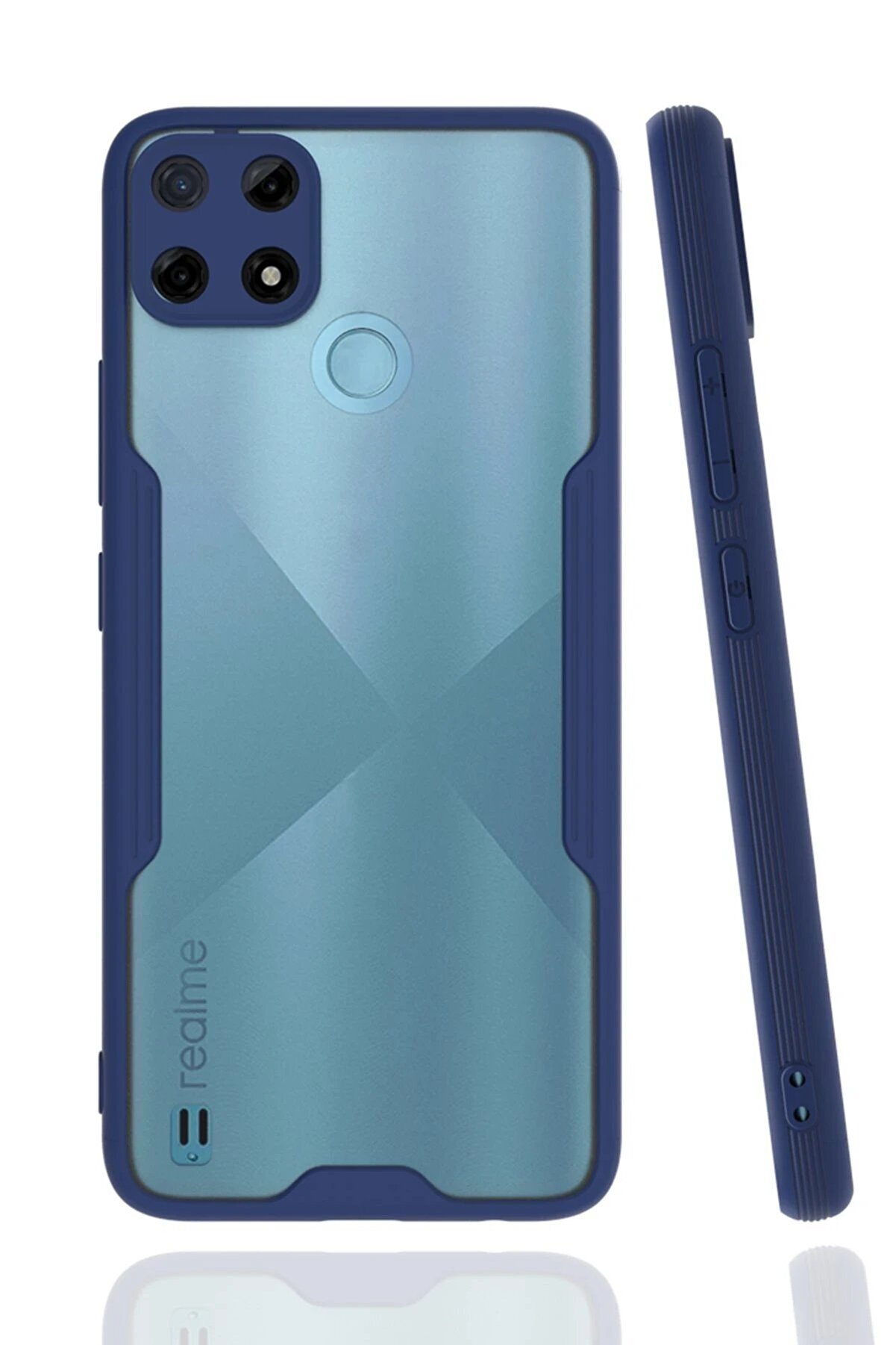 CepteToptan Realme C25Y Kılıf Platin Silikon - Lacivert - DROPX9830-2492