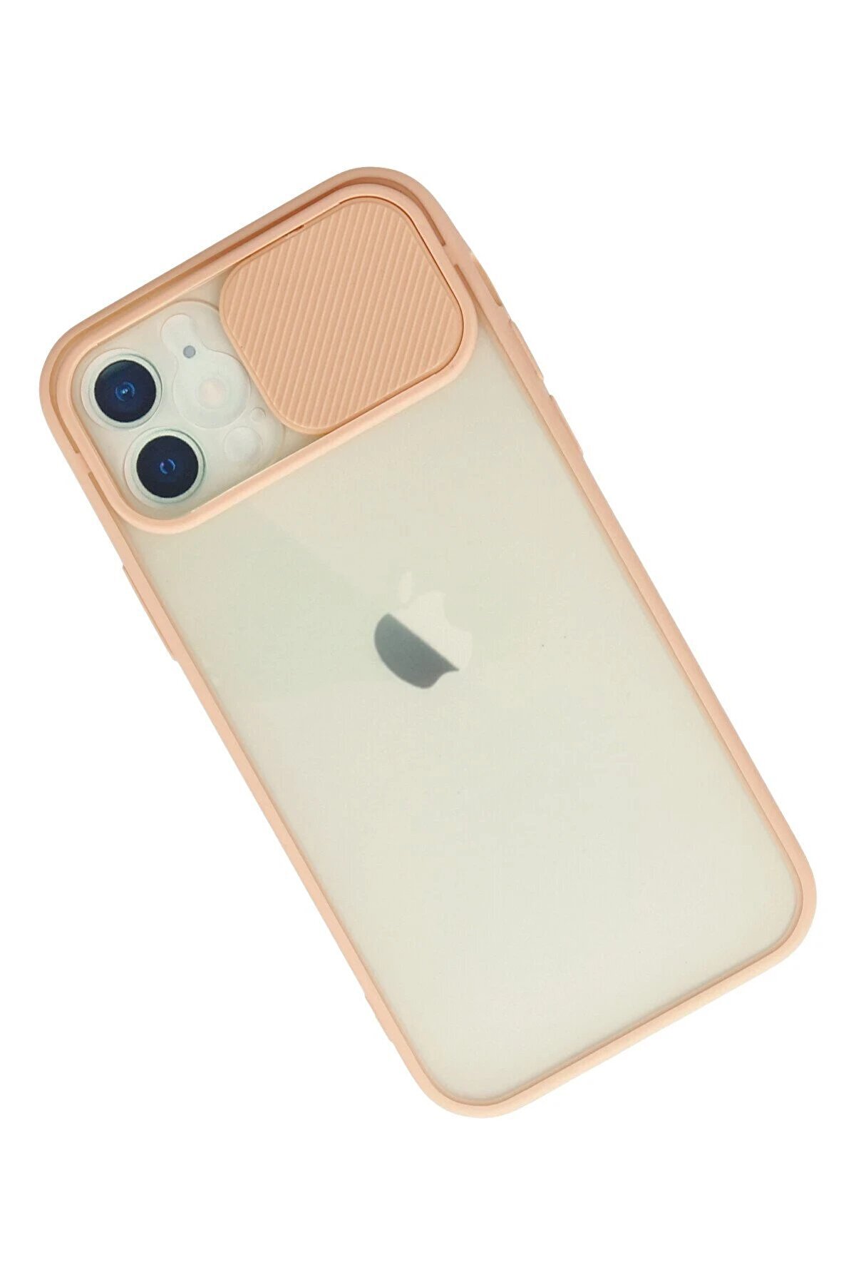 İphone 12 Kılıf Palm Buzlu Kamera Sürgülü Si̇li̇kon - Pembe - Dropx9830-4487