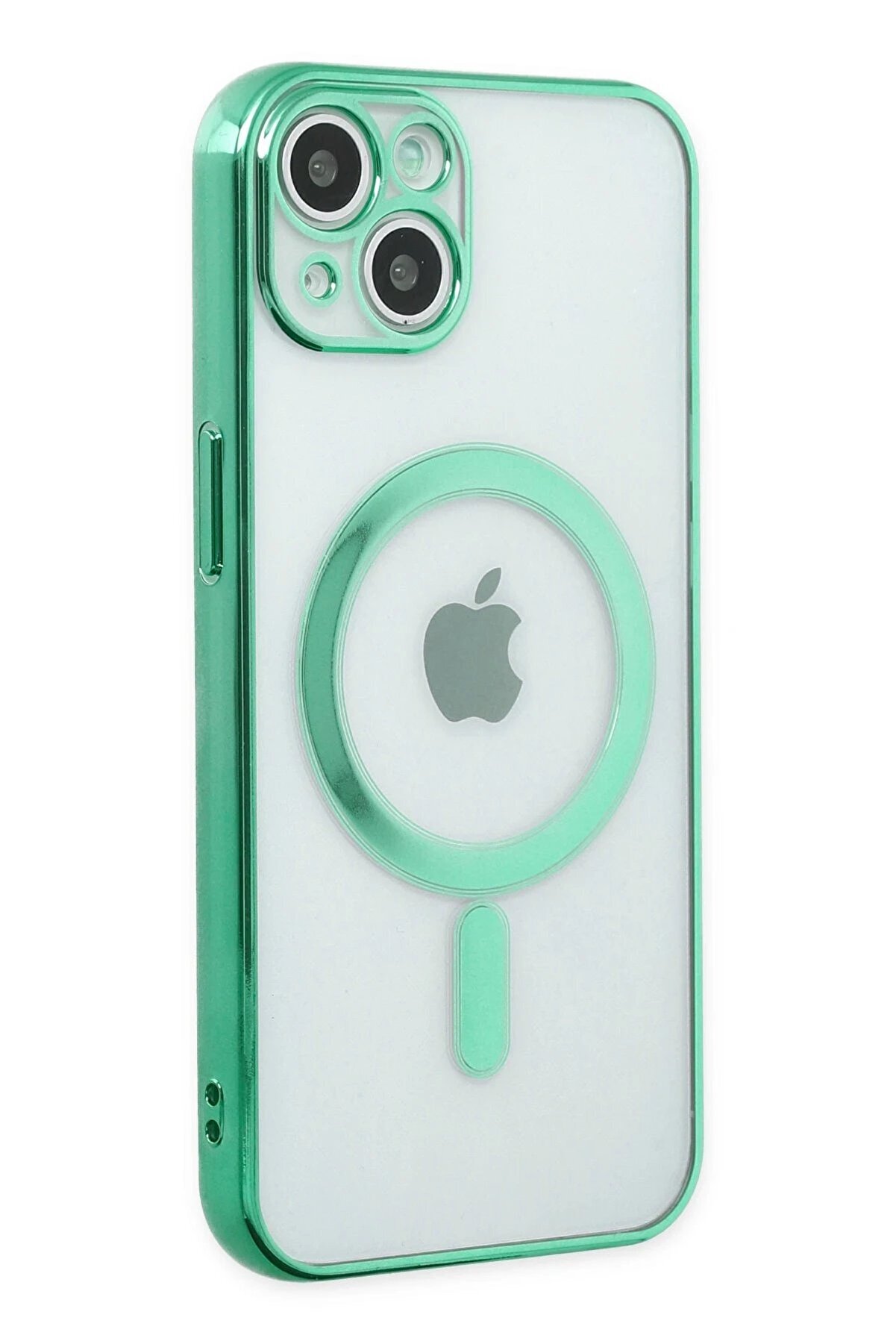 CepteToptan iPhone 14 Plus Kılıf Magneticsafe Lazer Silikon - Haki Yeşil - DROPX6654-9221