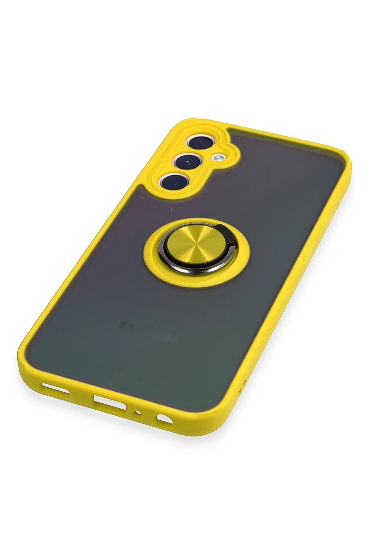 Samsung Galaxy A24 4G Kılıf Montreal Yüzüklü Si̇li̇kon Kapak - Sarı - Dropx2166-6476