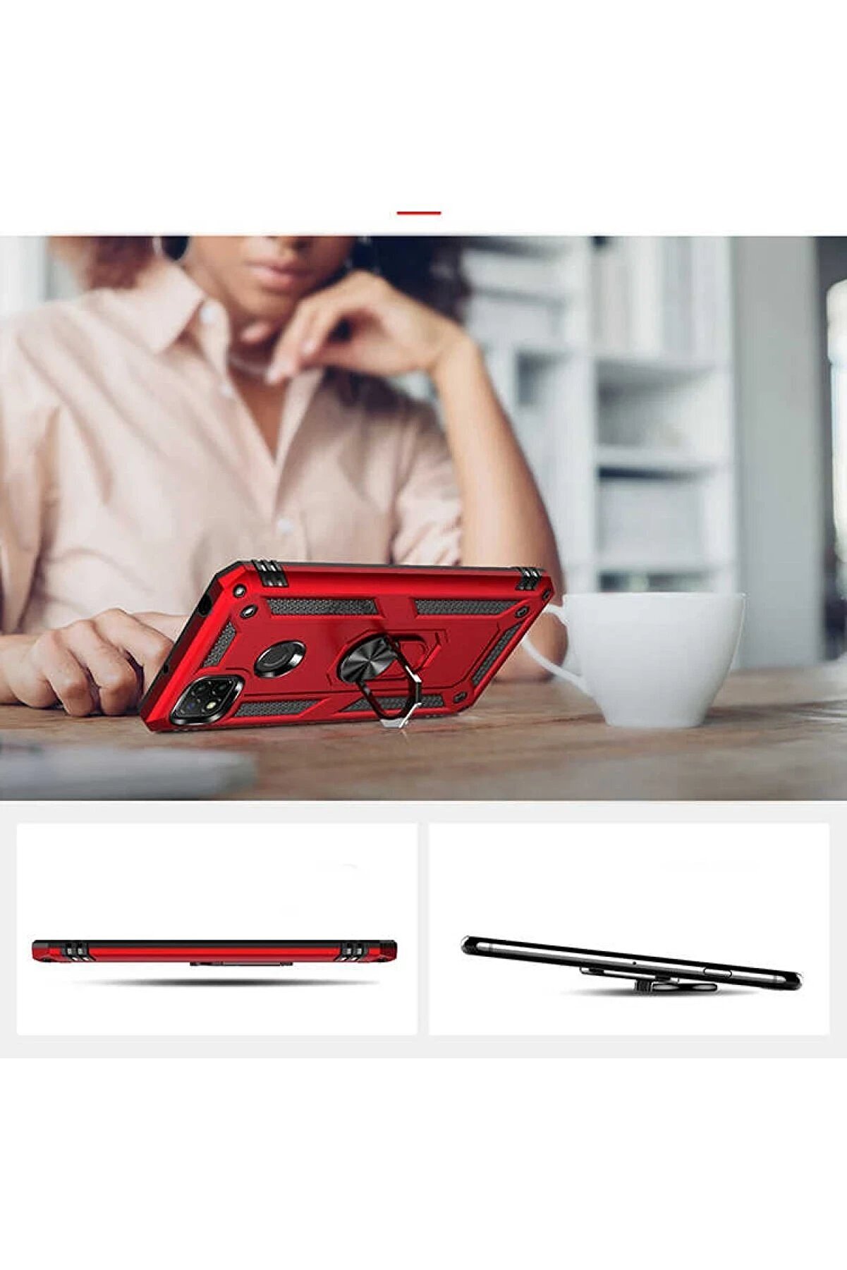 Xi̇aomi̇ Redmi̇ 9C Kılıf Sofya Yüzüklü Si̇li̇kon Kapak - Gümüş - Dropx9662-8335