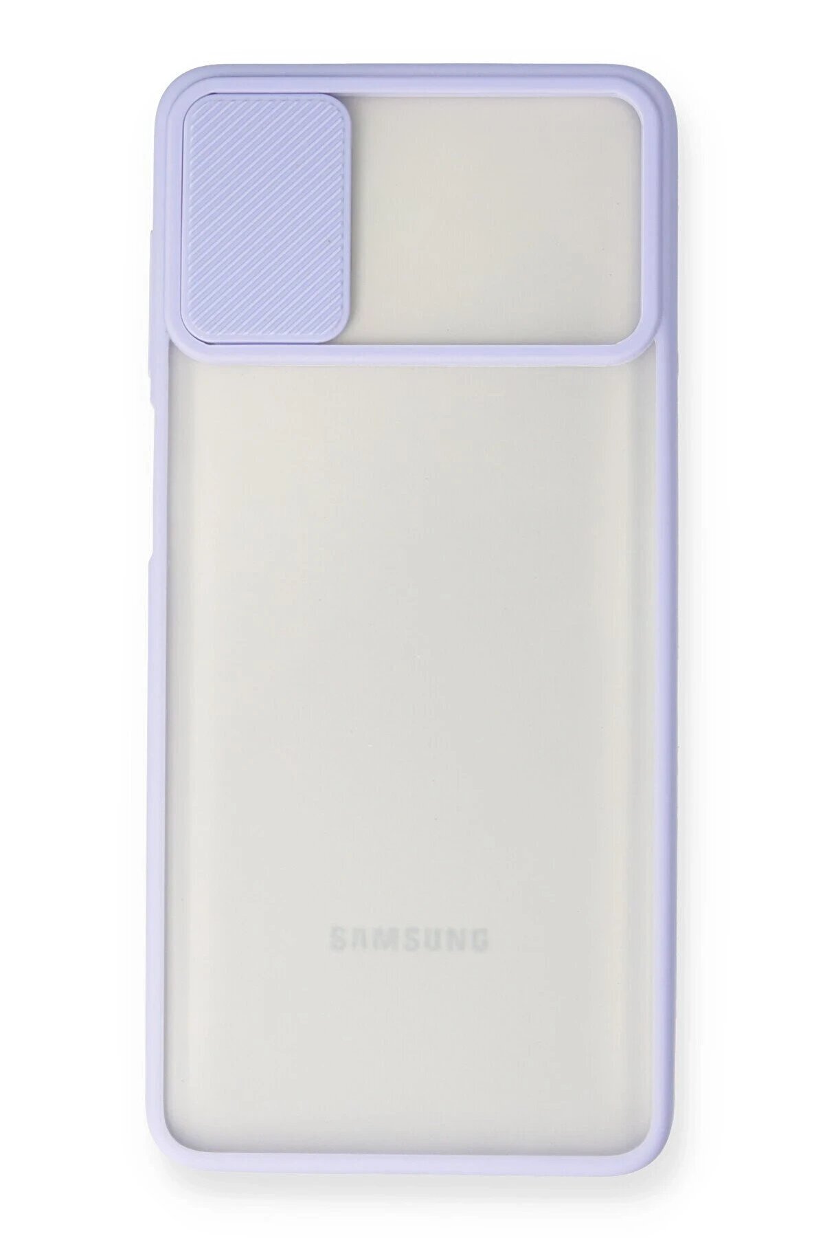 Samsung Galaxy M51 Kılıf Palm Buzlu Kamera Sürgülü Si̇li̇kon - Li̇la - Dropx6165-5012