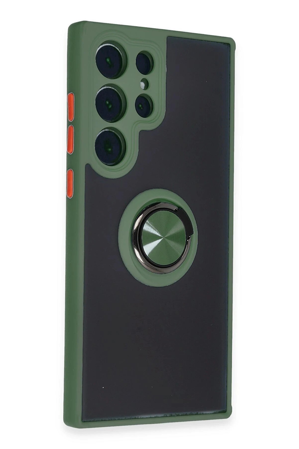 Samsung Galaxy S23 Ultra Kılıf Montreal Yüzüklü Si̇li̇kon Kapak - Yeşi̇l - Dropx5445-5429