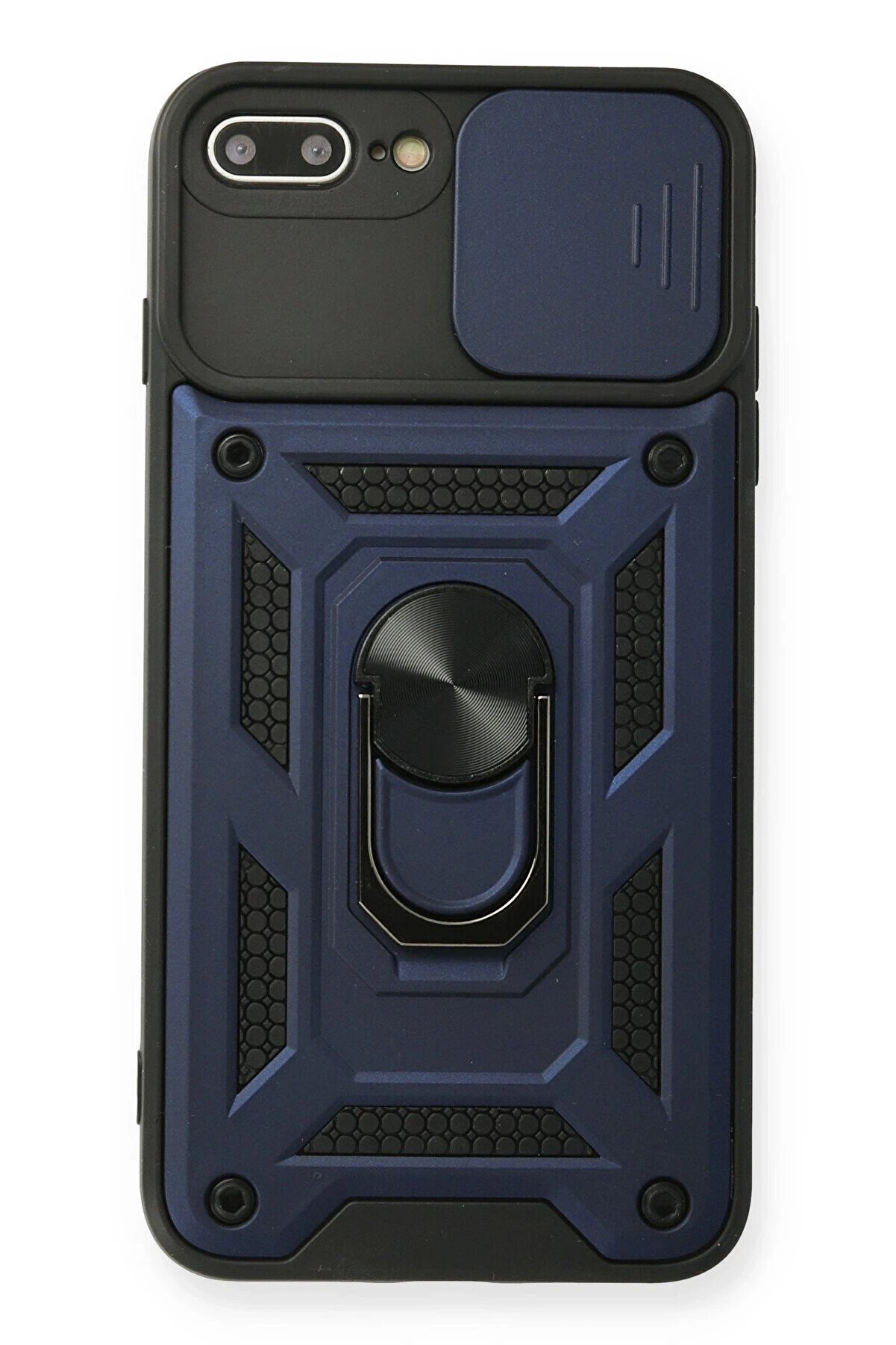 CepteToptan iPhone 7 Plus Kılıf Pars Lens Yüzüklü Silikon - Lacivert - DROPX6177-5681