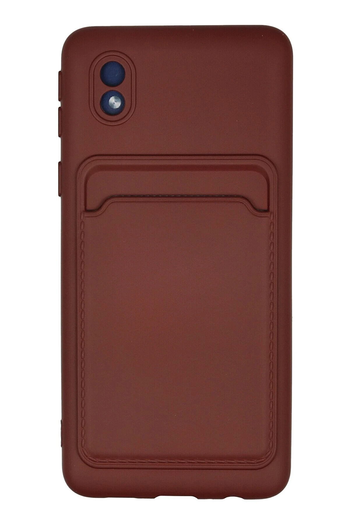 CepteToptan Samsung Galaxy A01 Core Kılıf Kelvin Kartvizitli Silikon - Bordo - DROPX6054-2550