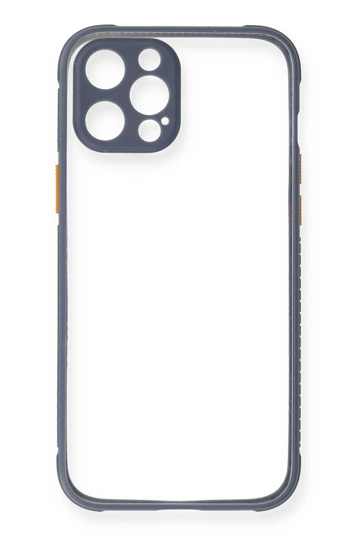 İphone 12 Pro Kılıf Mi̇ami̇ Şeffaf Si̇li̇kon - Gri̇ - Dropx3989-8913