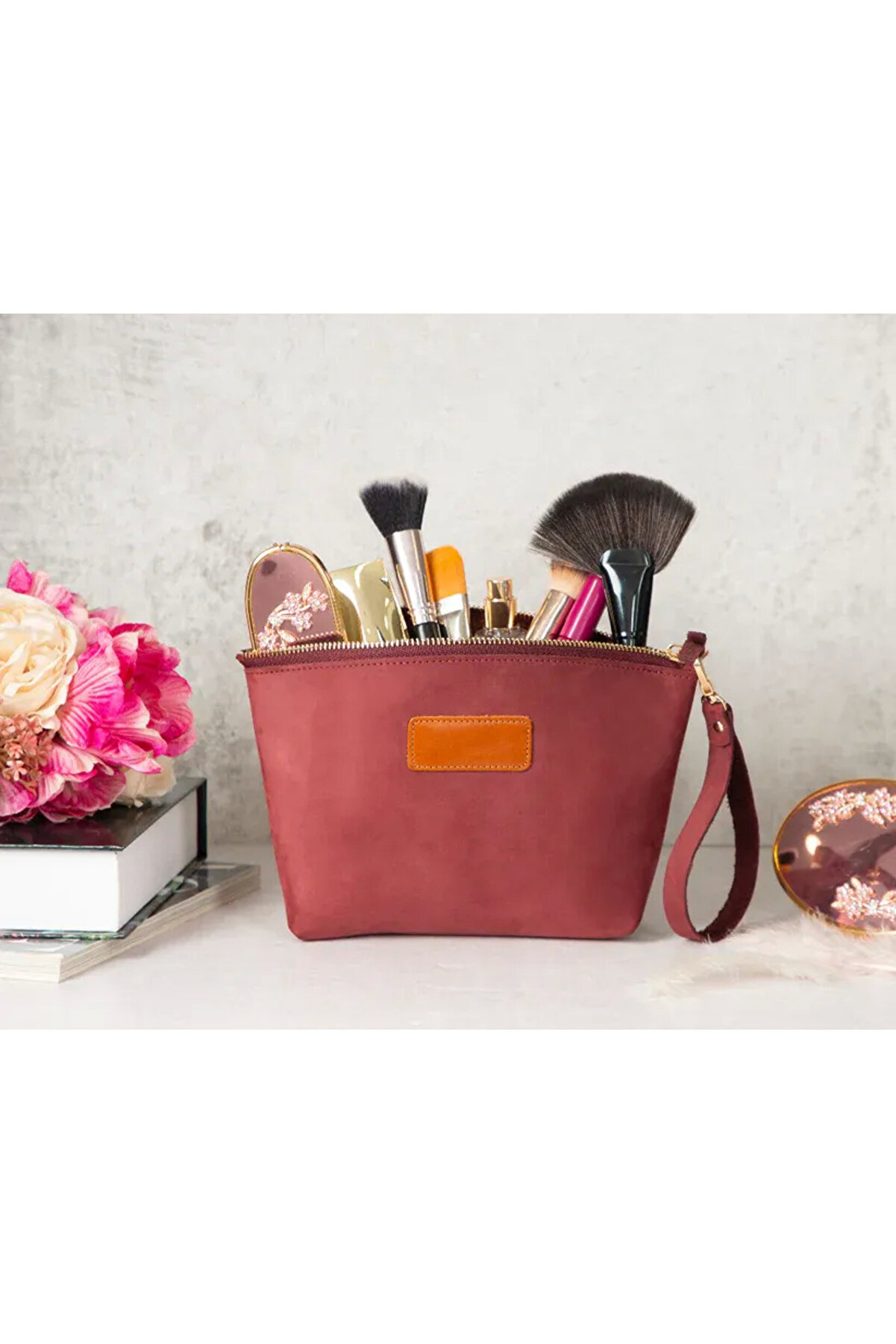 Luna Kadın Seyahat Kozmeti̇k Bakım Makyaj Çantası Organi̇zer Bordo