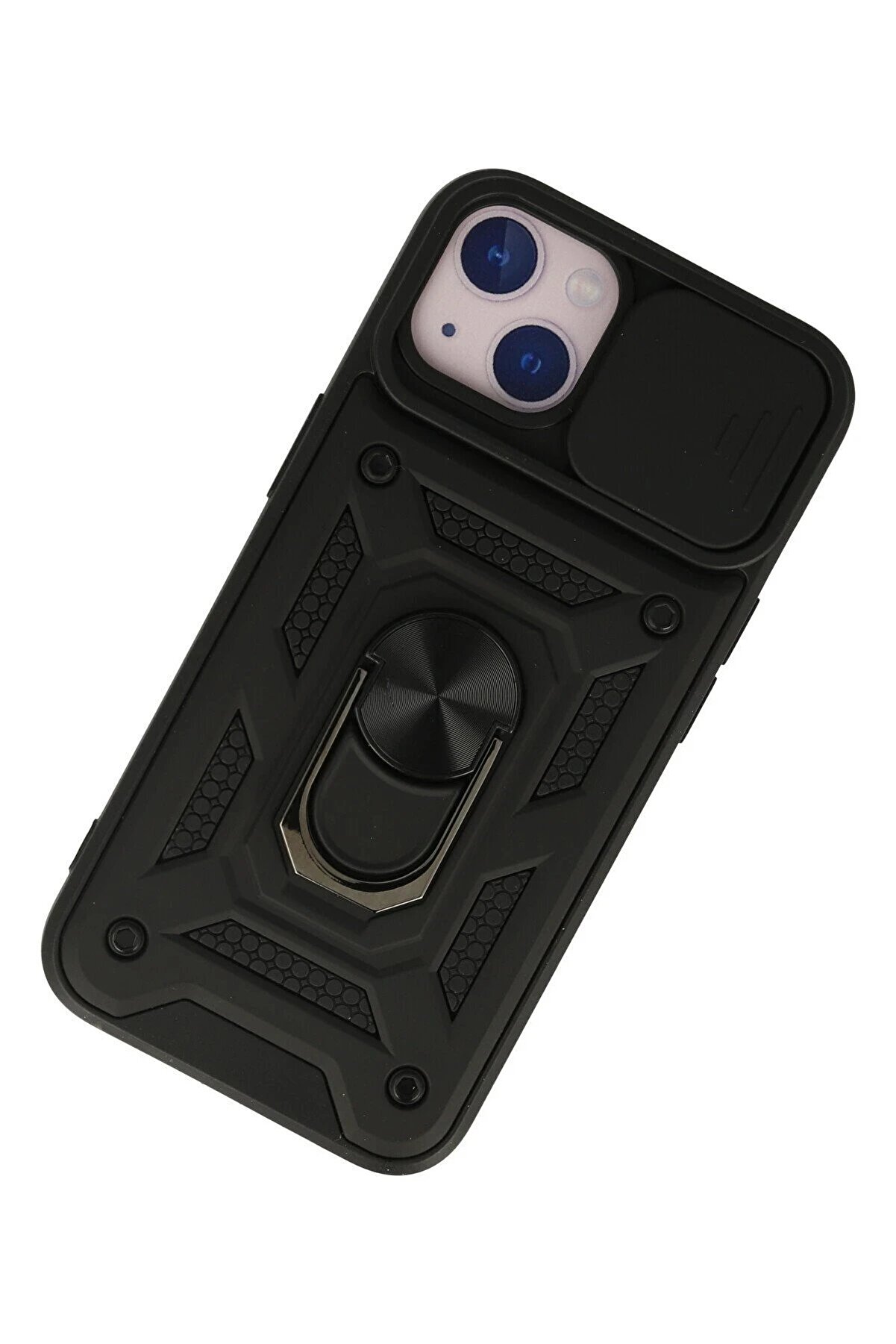 İphone 15 Kılıf Pars Lens Yüzüklü Si̇li̇kon - Si̇yah - Dropx9920-9871