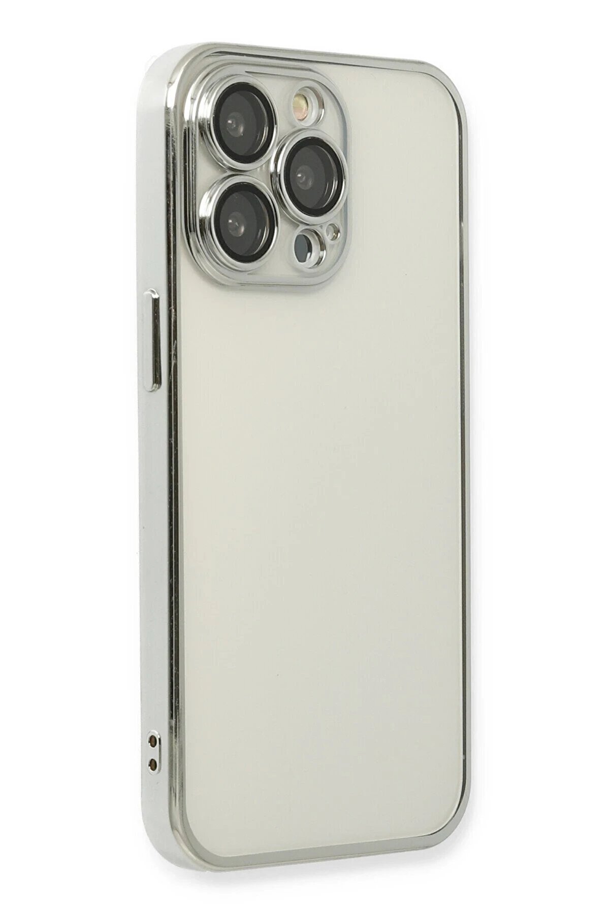 İphone 14 Pro Kılıf Lensli̇ Si̇li̇kon - G&uuml;m&uuml;ş - Dropx7990-5526