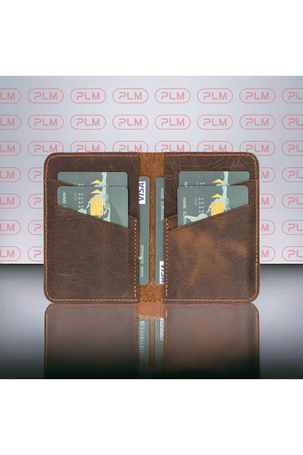 Enri̇co Sli̇m Deri̇ Kartlık G6 Anti̇k Açık Kahve