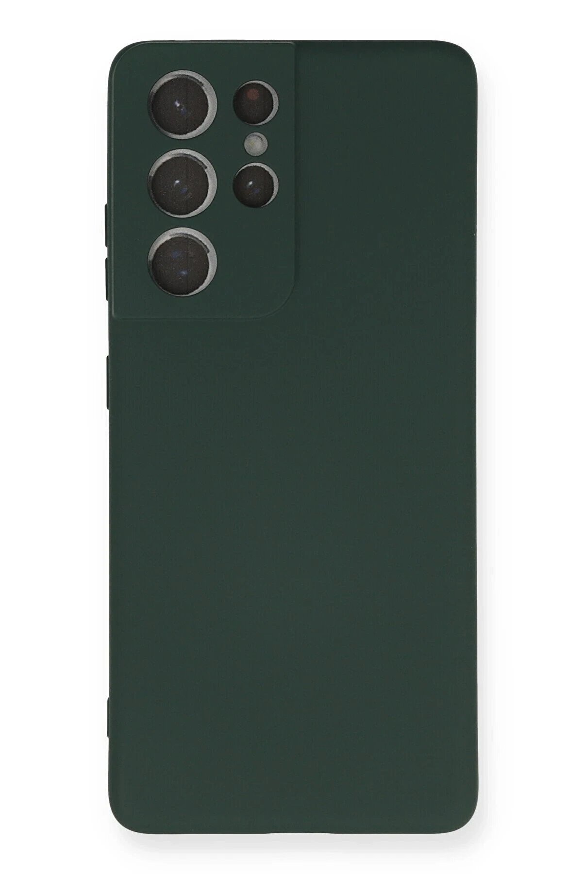 CepteToptan Samsung Galaxy S21 Ultra Kılıf Nano i&ccedil;i Kadife Silikon - Koyu Yeşil - DROPX1583-1624