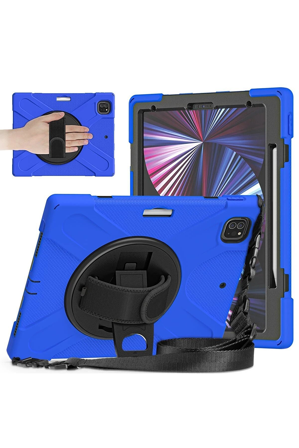 CepteToptan iPad Pro 12.9 (2020) Kılıf Amazing Tablet Kapak - Mavi - DROPX6263-8428