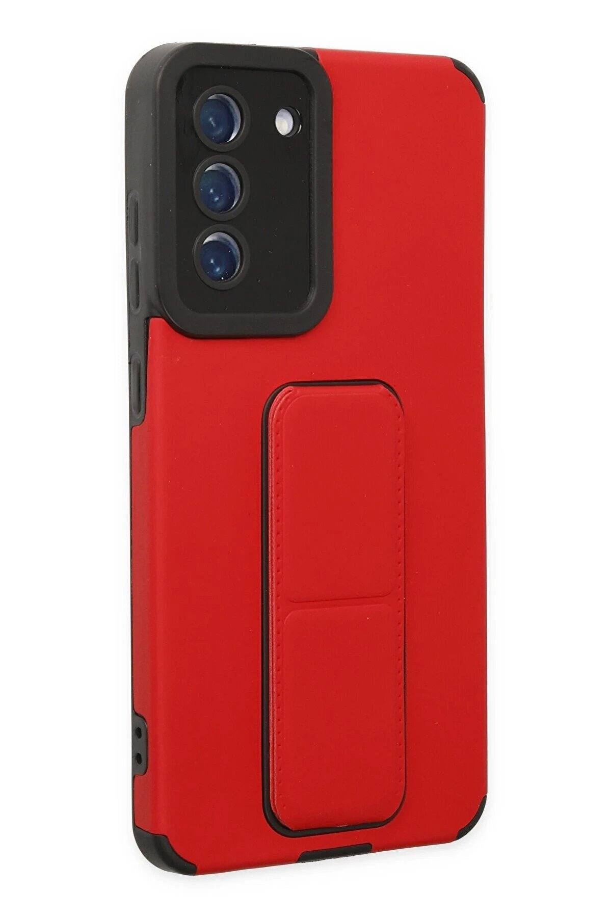 Samsung Galaxy S21 Fe Kılıf Mega Standlı Si̇li̇kon - Kırmızı - Dropx9114-6362