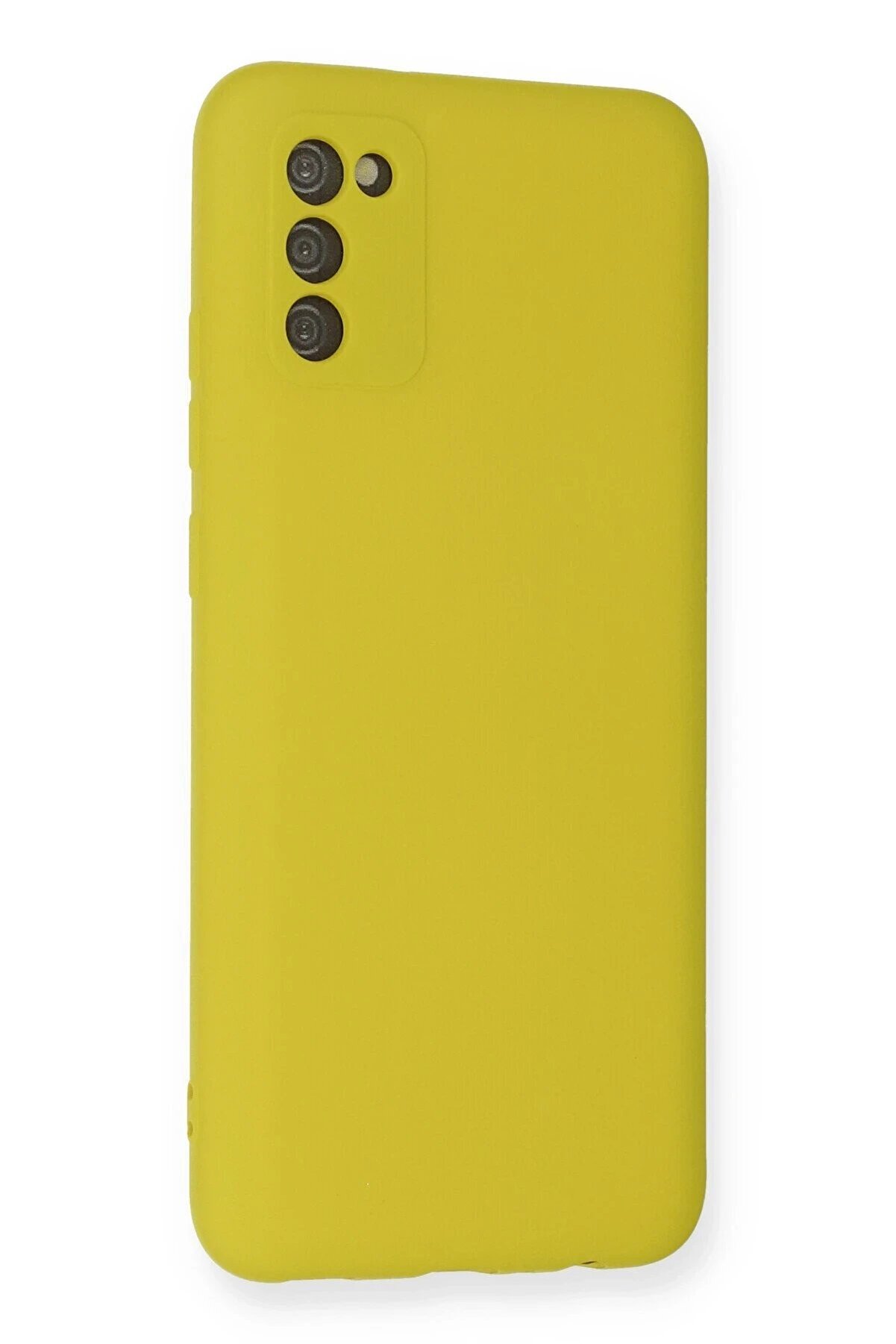 Samsung Galaxy A02S Kılıf Nano İçi̇ Kadi̇fe Si̇li̇kon - Sarı - Dropx2789-4364