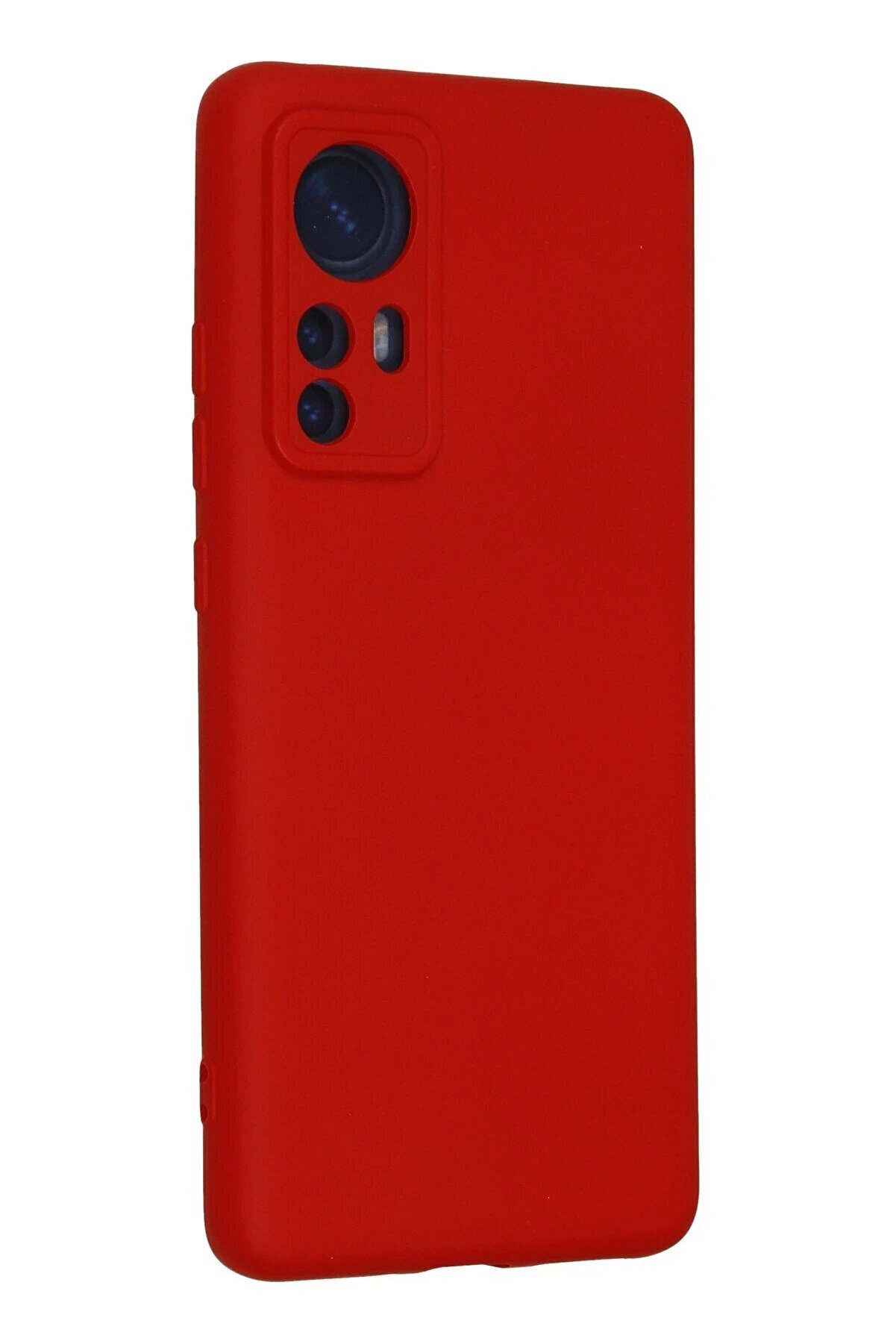 Xi̇aomi̇ Mi̇ 12 Kılıf Nano İçi̇ Kadi̇fe Si̇li̇kon - Kırmızı - Dropx4892-4930