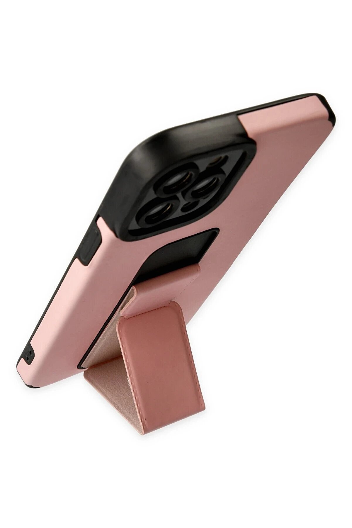 İphone 12 Pro Max Kılıf Mega Standlı Si̇li̇kon - Pudra - Dropx2007-8122