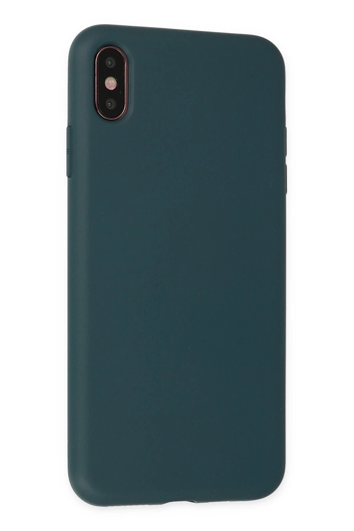 İphone Xs Max Kılıf Nano İçi̇ Kadi̇fe Si̇li̇kon - Koyu Yeşi̇l - Dropx4706-5478