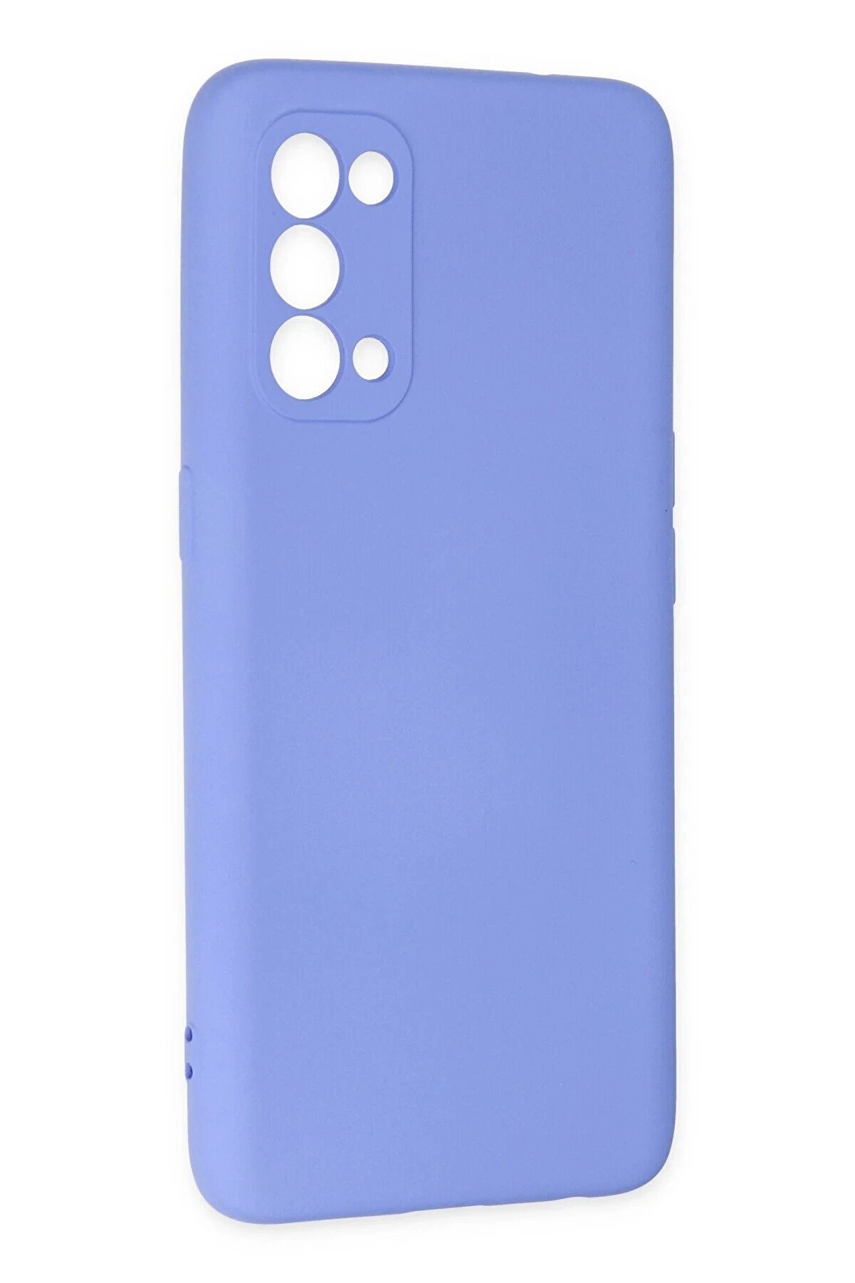 Oppo Reno 5 Kılıf Nano İ&ccedil;i̇ Kadi̇fe Si̇li̇kon - Li̇la - Dropx7730-4571