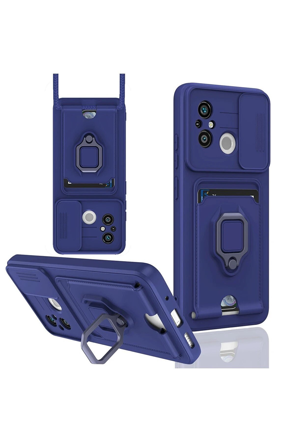 CepteToptan Xiaomi Redmi 12C Kılıf Zuma Kartvizitli Y&uuml;z&uuml;kl&uuml; Silikon - Lacivert - DROPX5701-9634