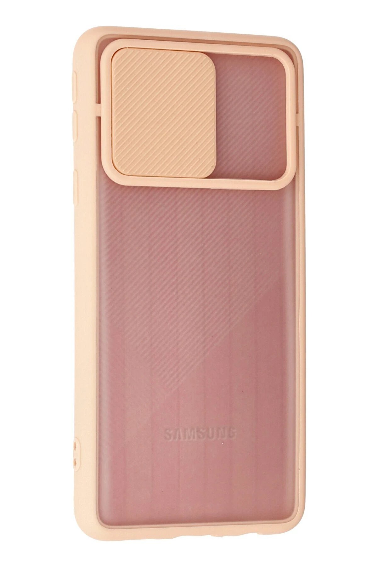 Samsung Galaxy A01 Core Kılıf Palm Buzlu Kamera Sürgülü Si̇li̇kon - Pembe - Dropx2320-5982