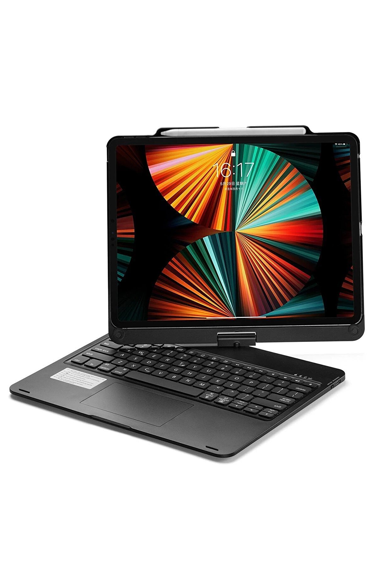 İpad Pro 12.9 (2021) Kılıf Magi̇c Dönen Klavyeli̇ Tablet Kılıf - Si̇yah - Dropx4209-4493