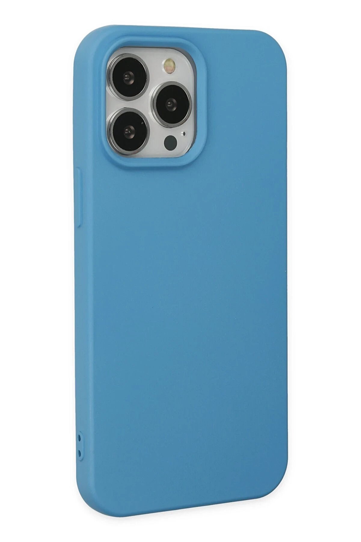 İphone 14 Pro Kılıf Nano İçi̇ Kadi̇fe Si̇li̇kon - Mavi̇ - Dropx5734-5018