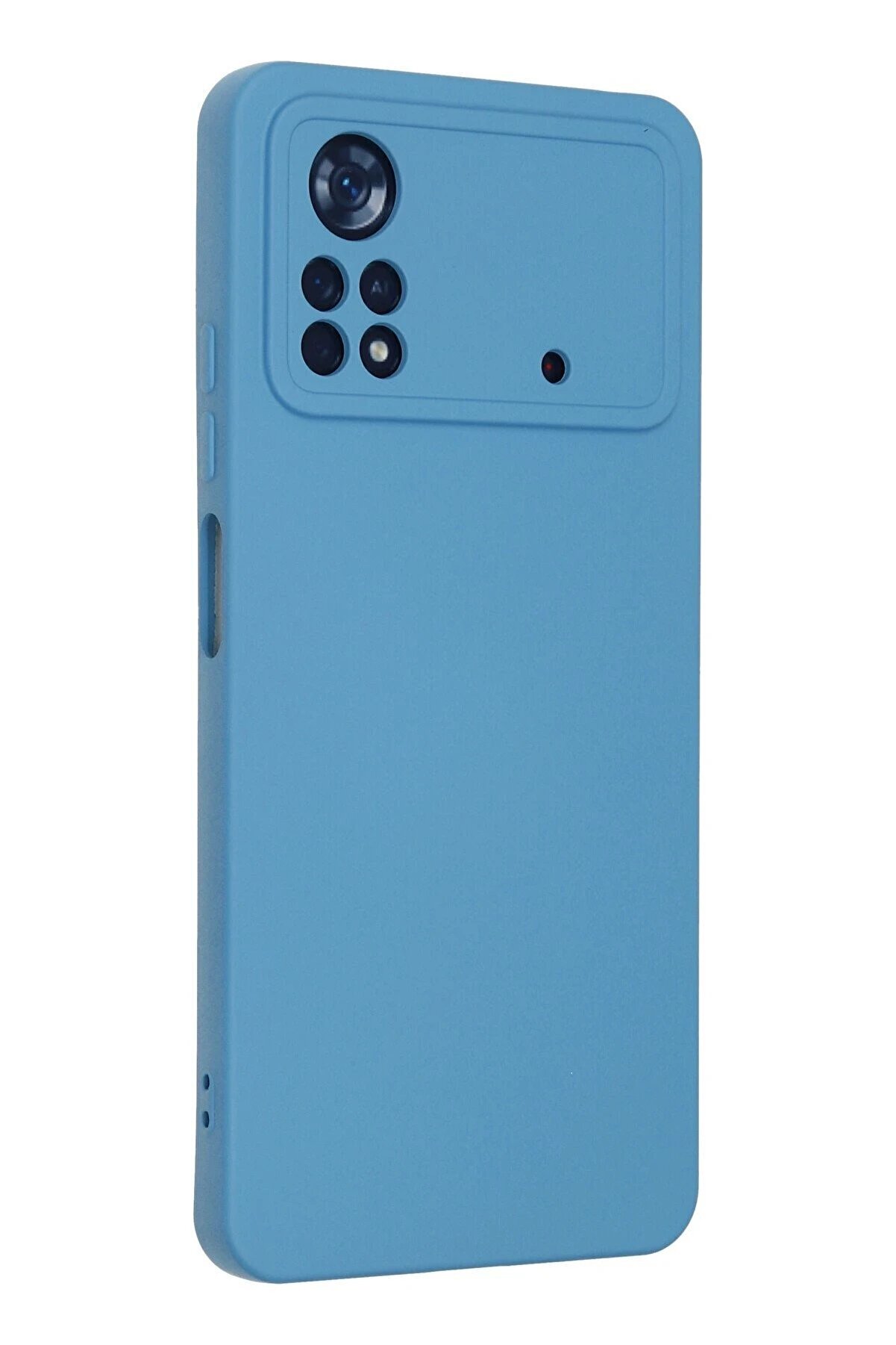 Xi̇aomi̇ Poco X4 Pro 5G Kılıf Nano İçi̇ Kadi̇fe Si̇li̇kon - Mavi̇ - Dropx7800-4165