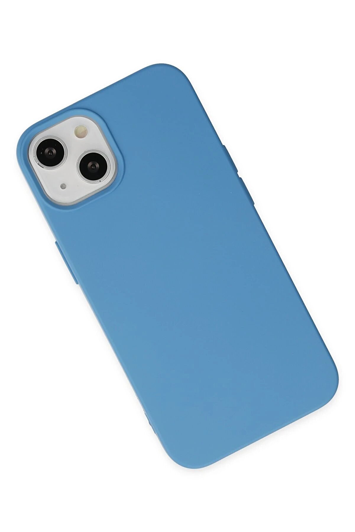 İphone 14 Plus Kılıf Nano İ&ccedil;i̇ Kadi̇fe Si̇li̇kon - Mavi̇ - Dropx3546-3324