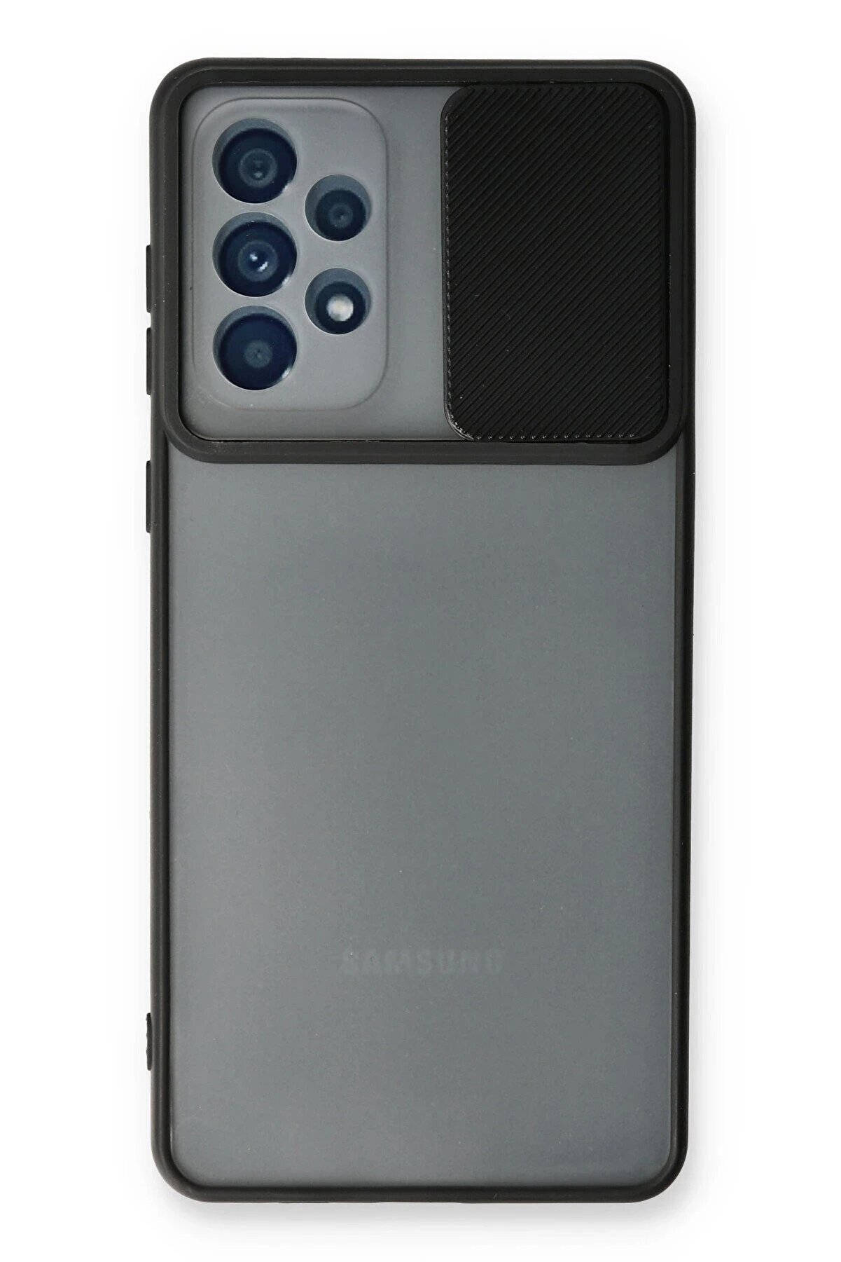 CepteToptan Samsung Galaxy A73 5G Kılıf Palm Buzlu Kamera Sürgülü Silikon - Siyah - DROPX2599-6957