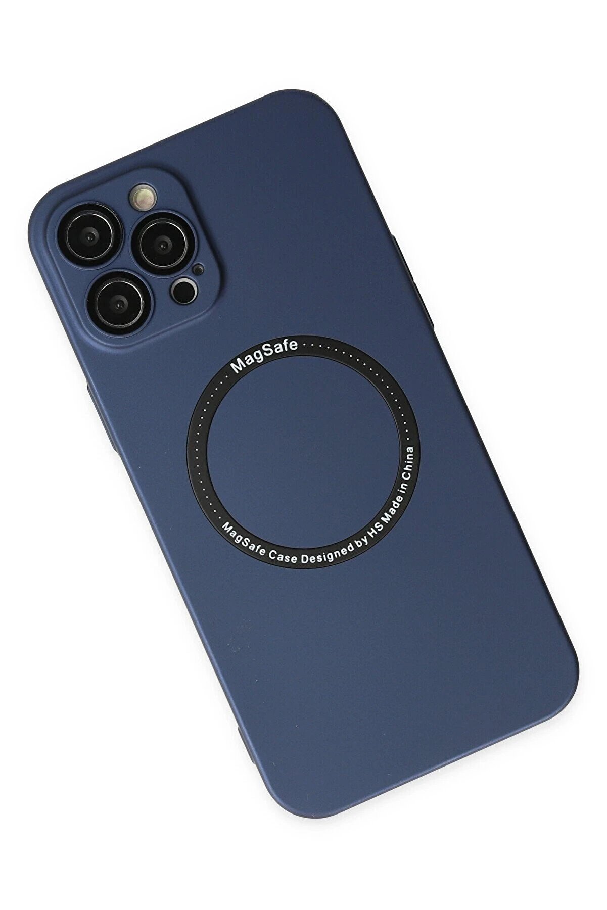 İphone 12 Pro Kılıf Jack Magneti̇csafe Lens Si̇li̇kon - Laci̇vert - Dropx7491-5246