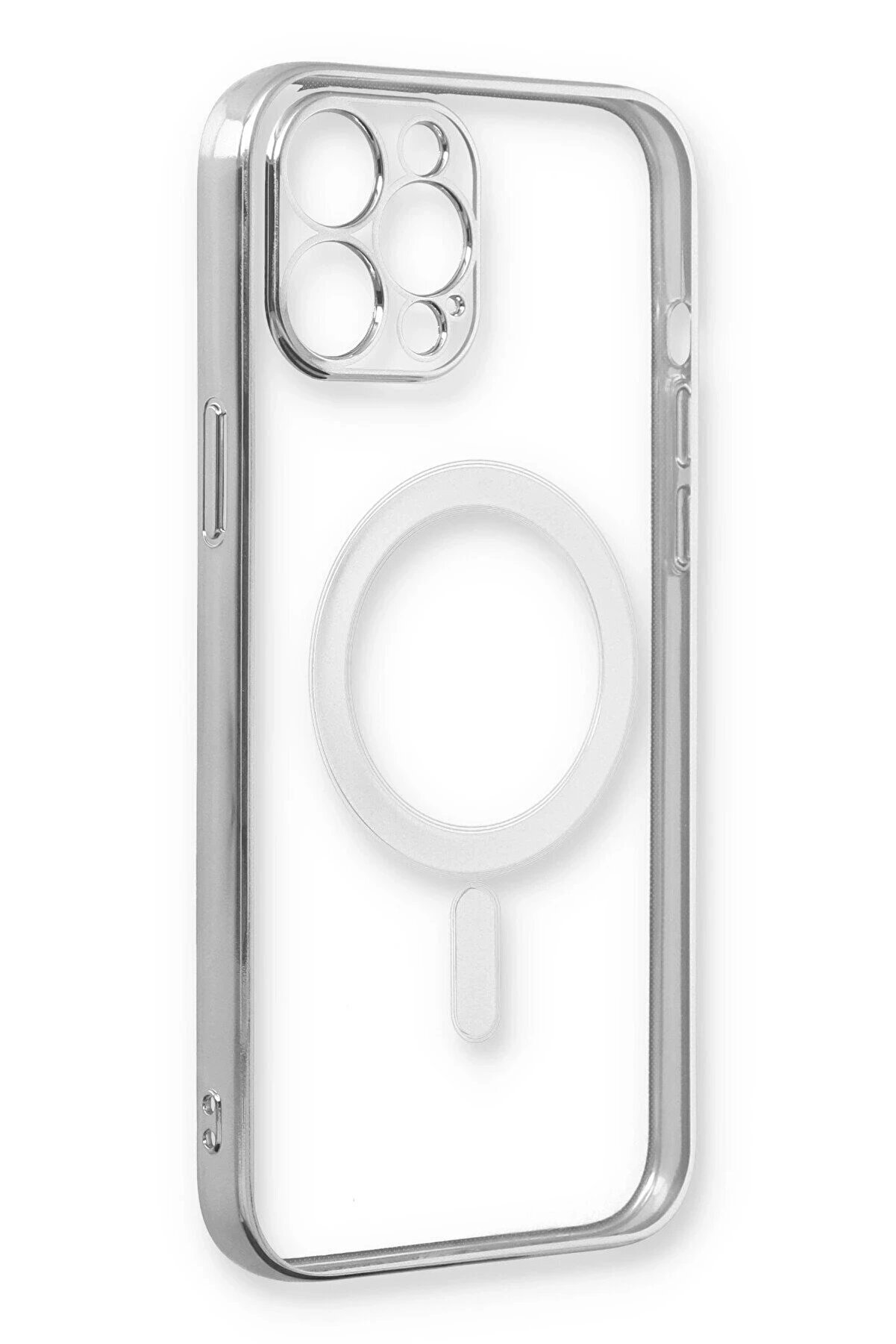 İphone 12 Pro Kılıf Magneti̇csafe Lazer Si̇li̇kon - Gümüş - Dropx2377-1760