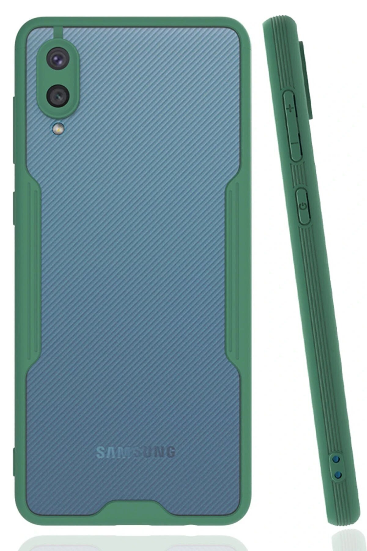 CepteToptan Samsung Galaxy A02 Kılıf Platin Silikon - Yeşil - DROPX4580-9150