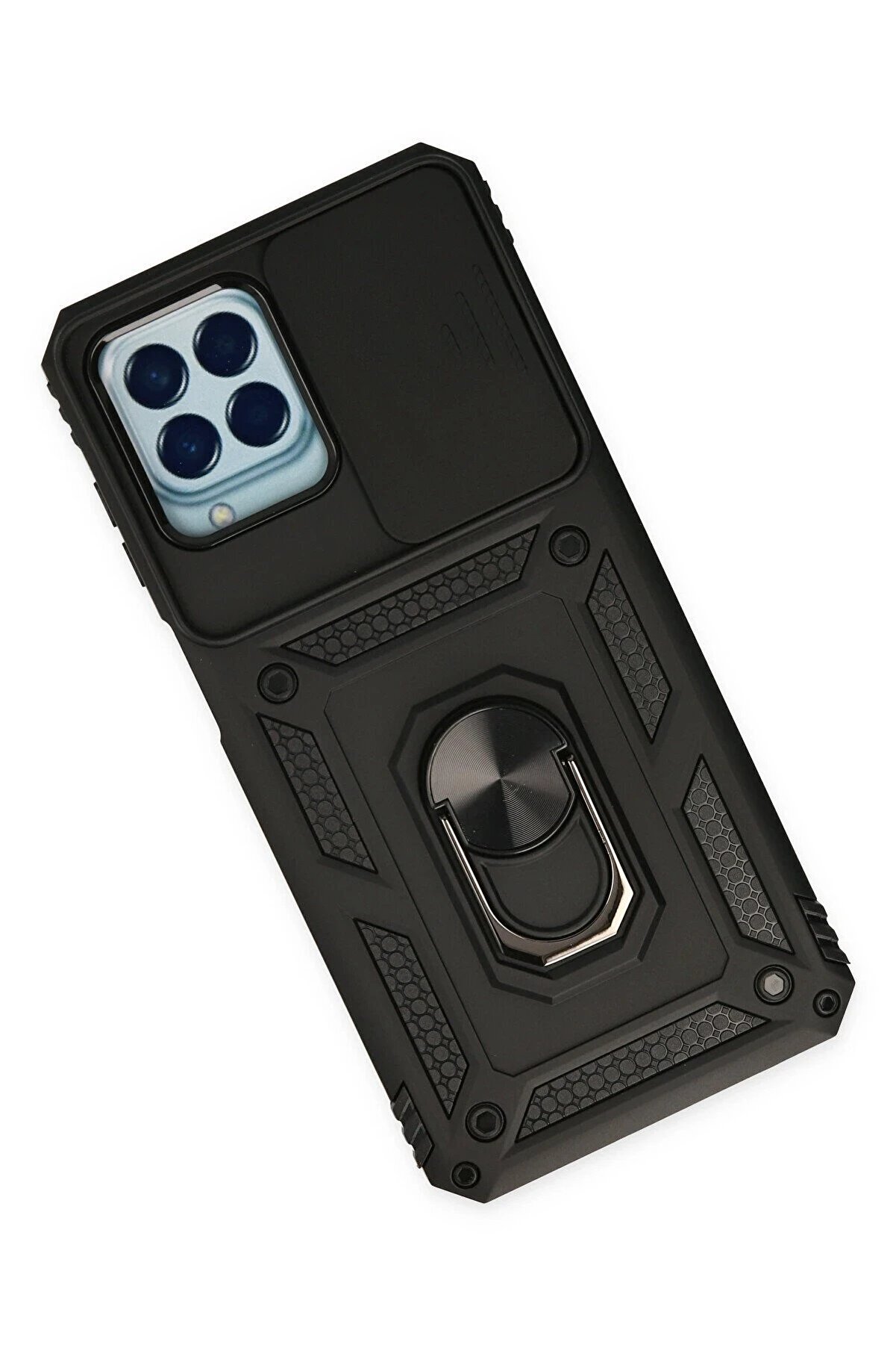 Samsung Galaxy M33 Kılıf Pars Lens Yüzüklü Si̇li̇kon - Si̇yah - Dropx6515-6303