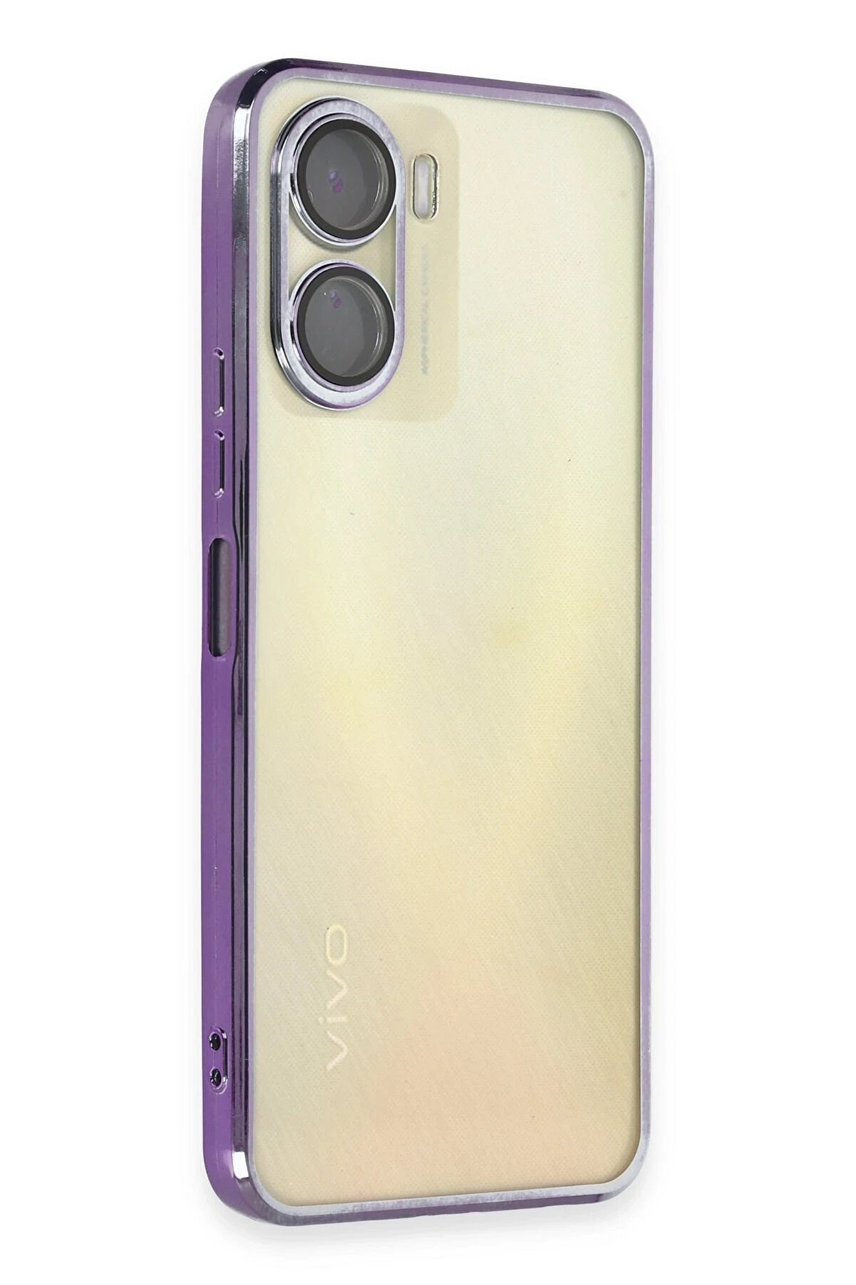 CepteToptan Vivo Y16 Kılıf Lensli Silikon - Mor - DROPX8644-8585
