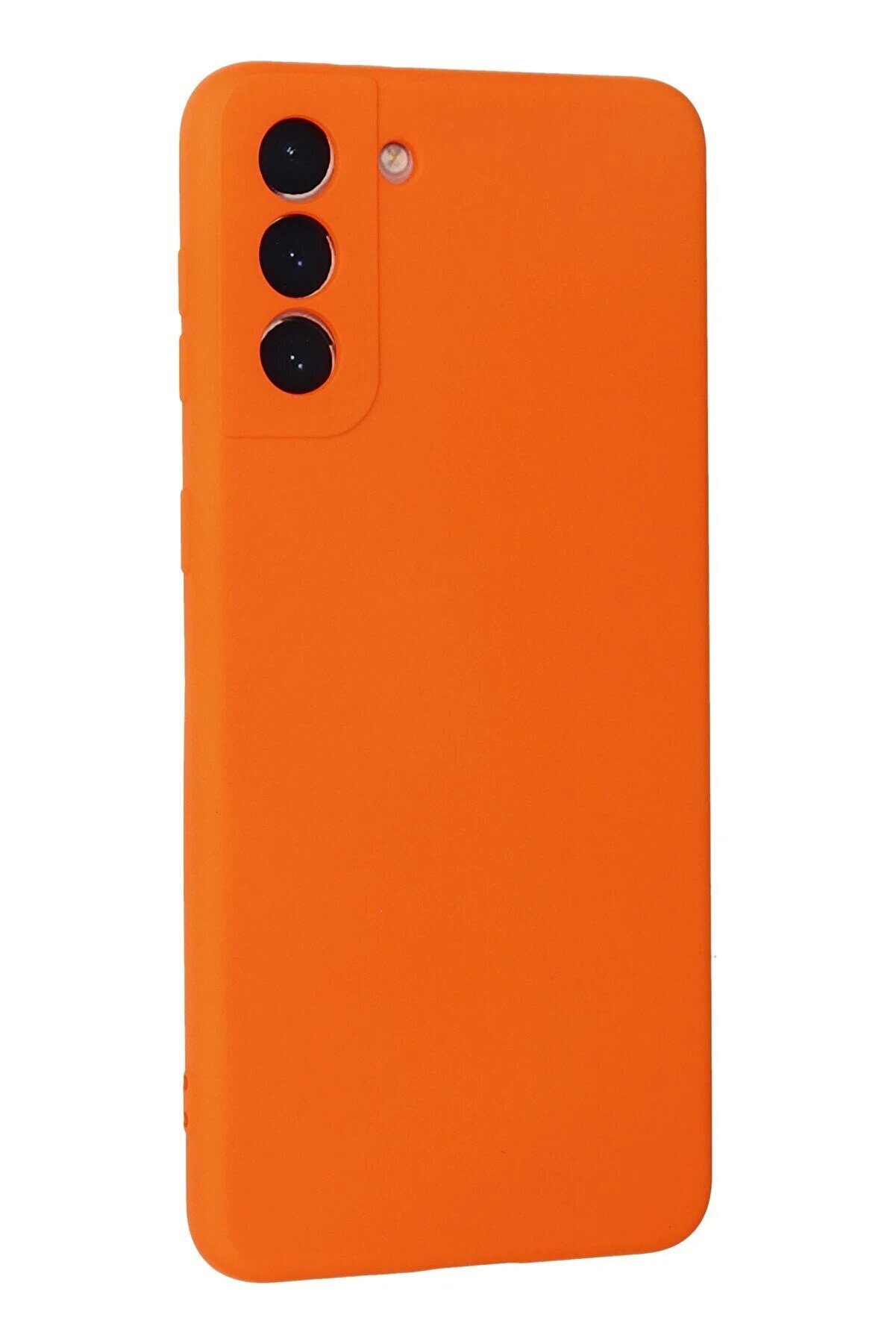 Samsung Galaxy S21 Plus Kılıf Nano İçi̇ Kadi̇fe Si̇li̇kon - Turuncu - Dropx1015-4360