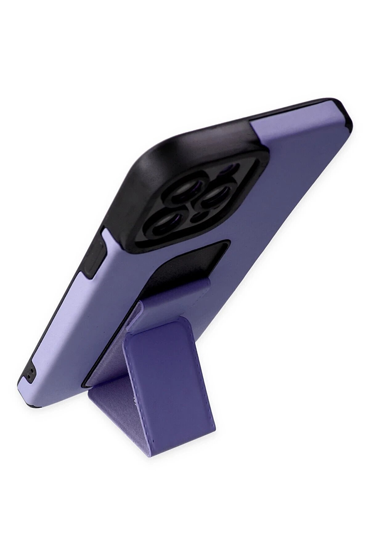 İphone 12 Pro Max Kılıf Mega Standlı Si̇li̇kon - Li̇la - Dropx6744-5824