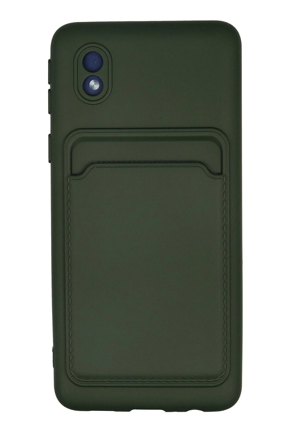 CepteToptan Samsung Galaxy A01 Core Kılıf Kelvin Kartvizitli Silikon - Koyu Yeşil - DROPX7405-1684